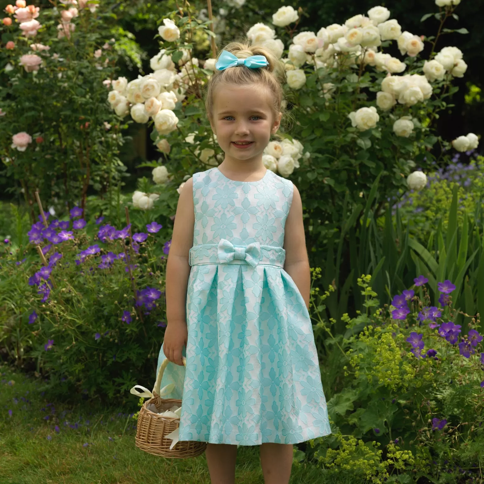 Rachel Riley Lace Damask Dress | Girl Dresses