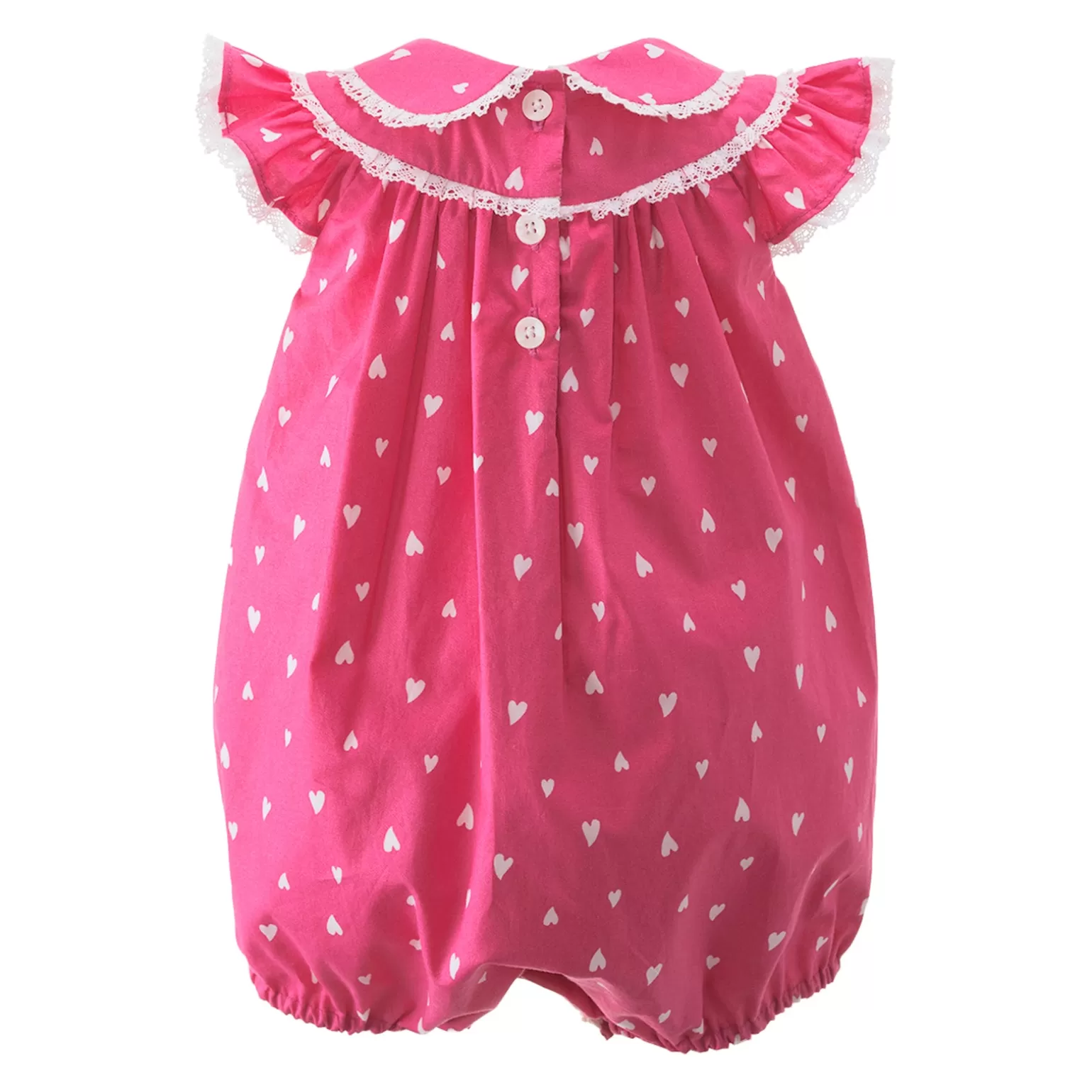 Rachel Riley Lace Trim Heart Babysuit | Baby Girl Babygros & Babysuits