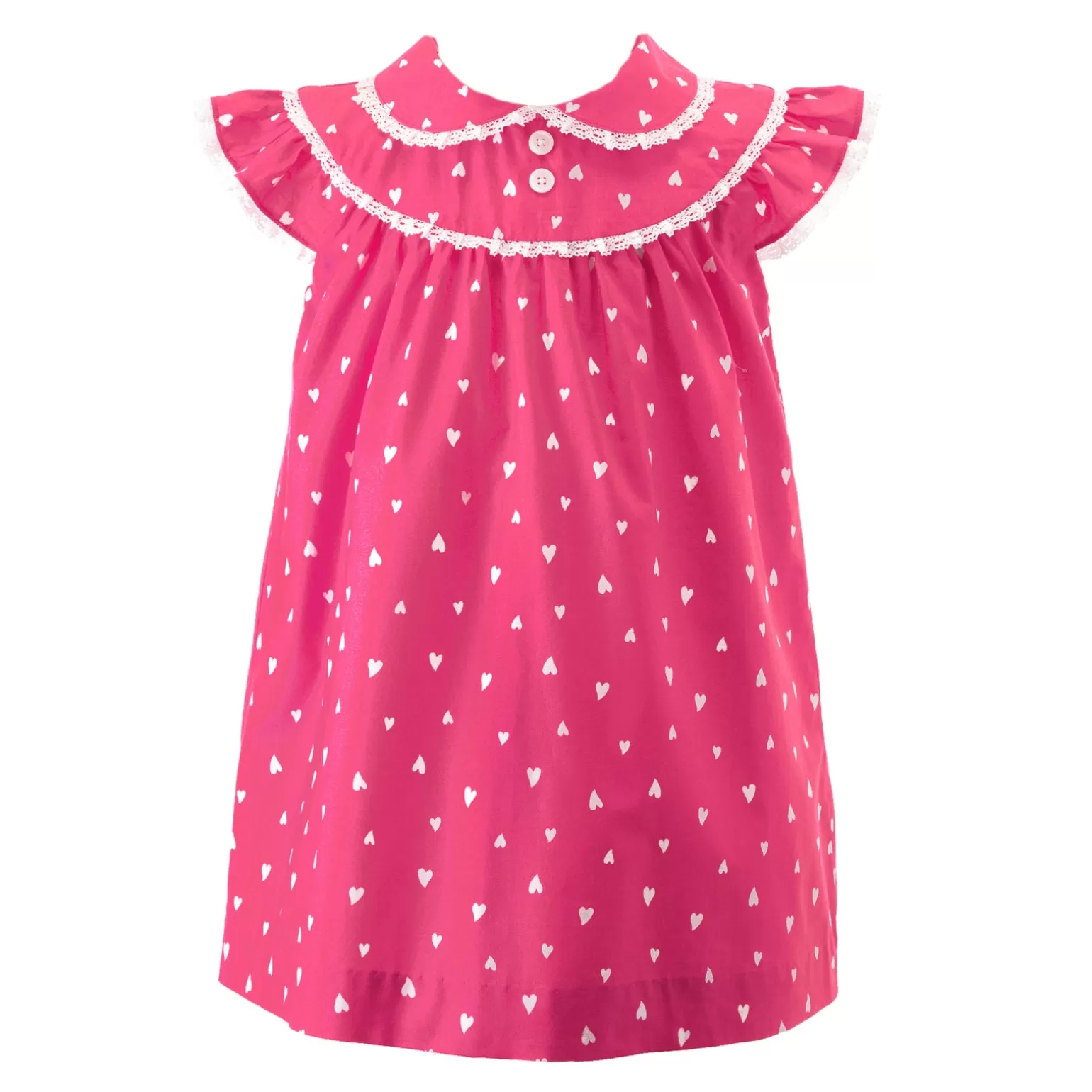 Rachel Riley Lace Trim Heart Dress | Girl Dresses