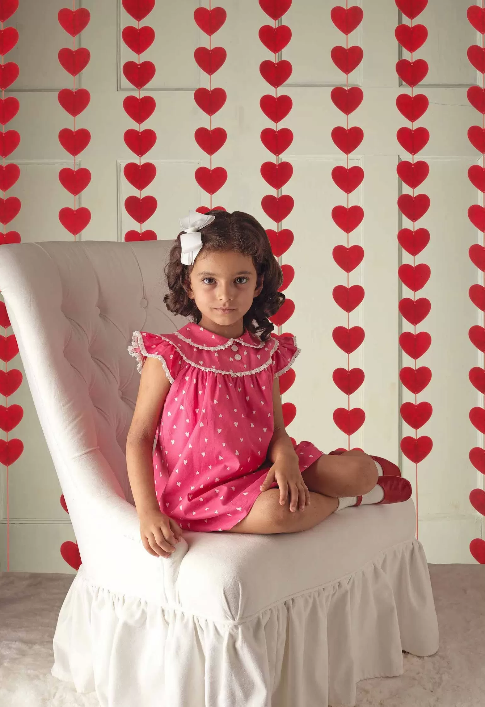 Rachel Riley Lace Trim Heart Dress | Girl Dresses