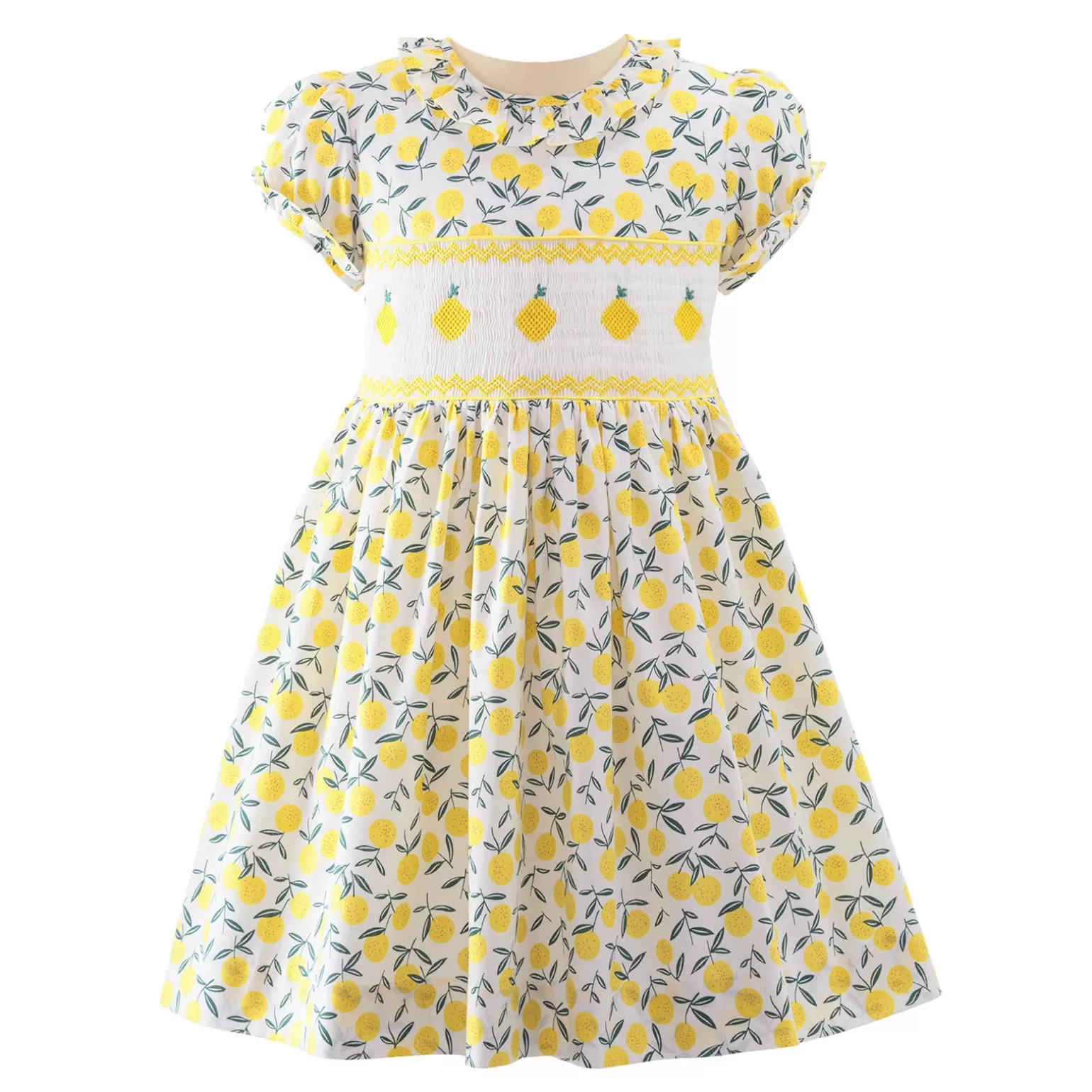 Rachel Riley Lemon Smocked Dress | Girl Dresses