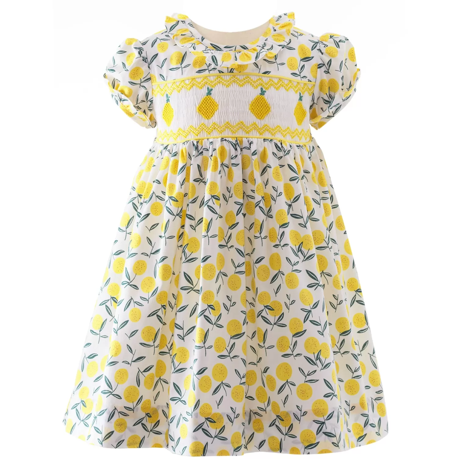 Rachel Riley Lemon Smocked Dress & Bloomers | Baby Girl Dresses