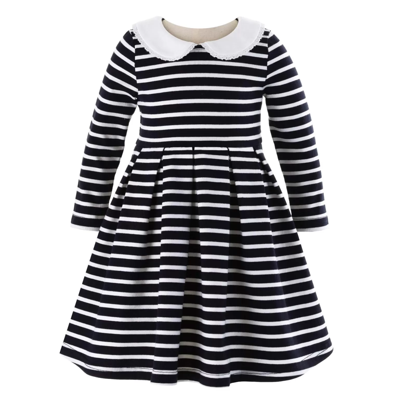 Rachel Riley Long Sleeve Breton Striped Jersey Dress | Baby Girl Dresses