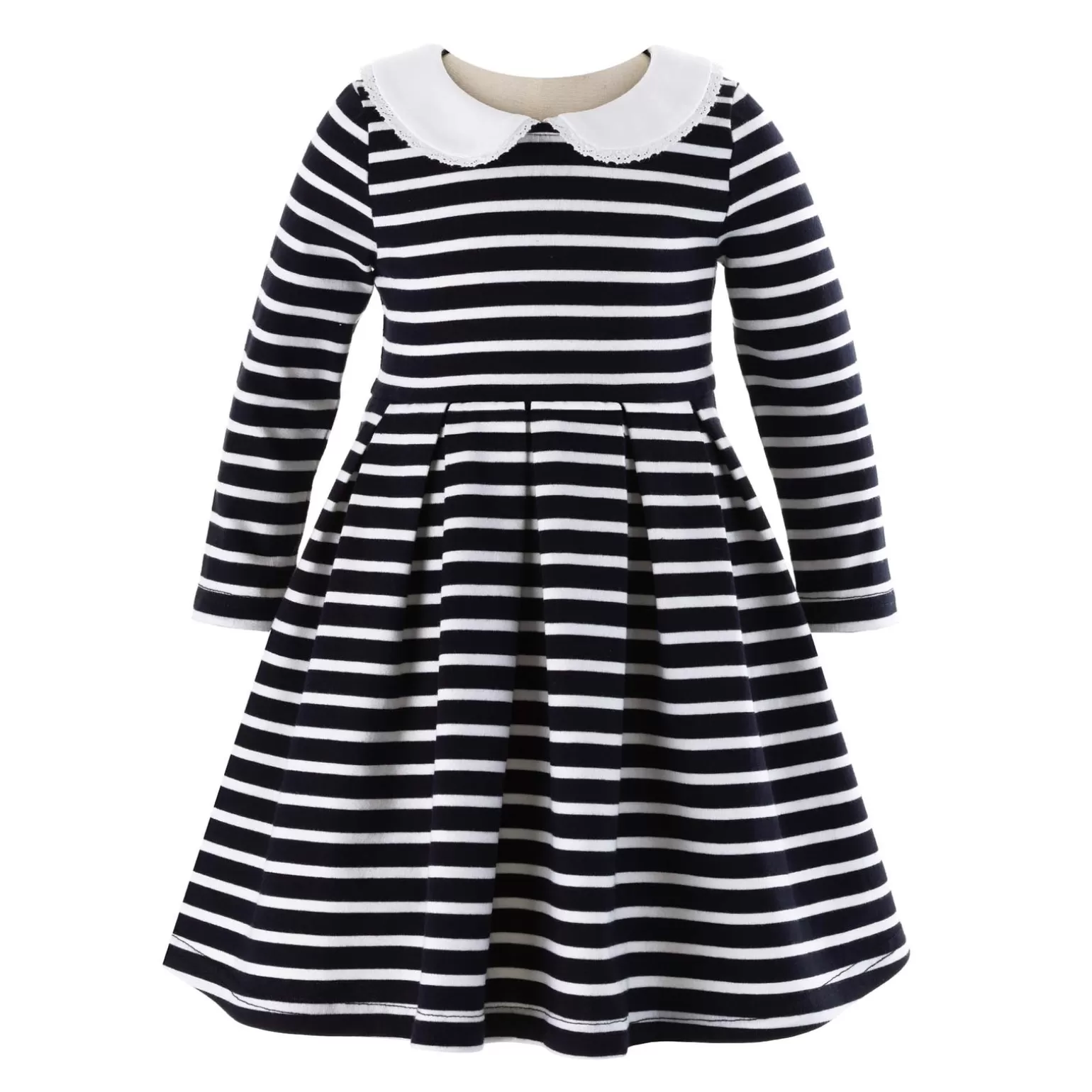 Rachel Riley Long Sleeve Breton Striped Jersey Dress | Baby Girl Dresses