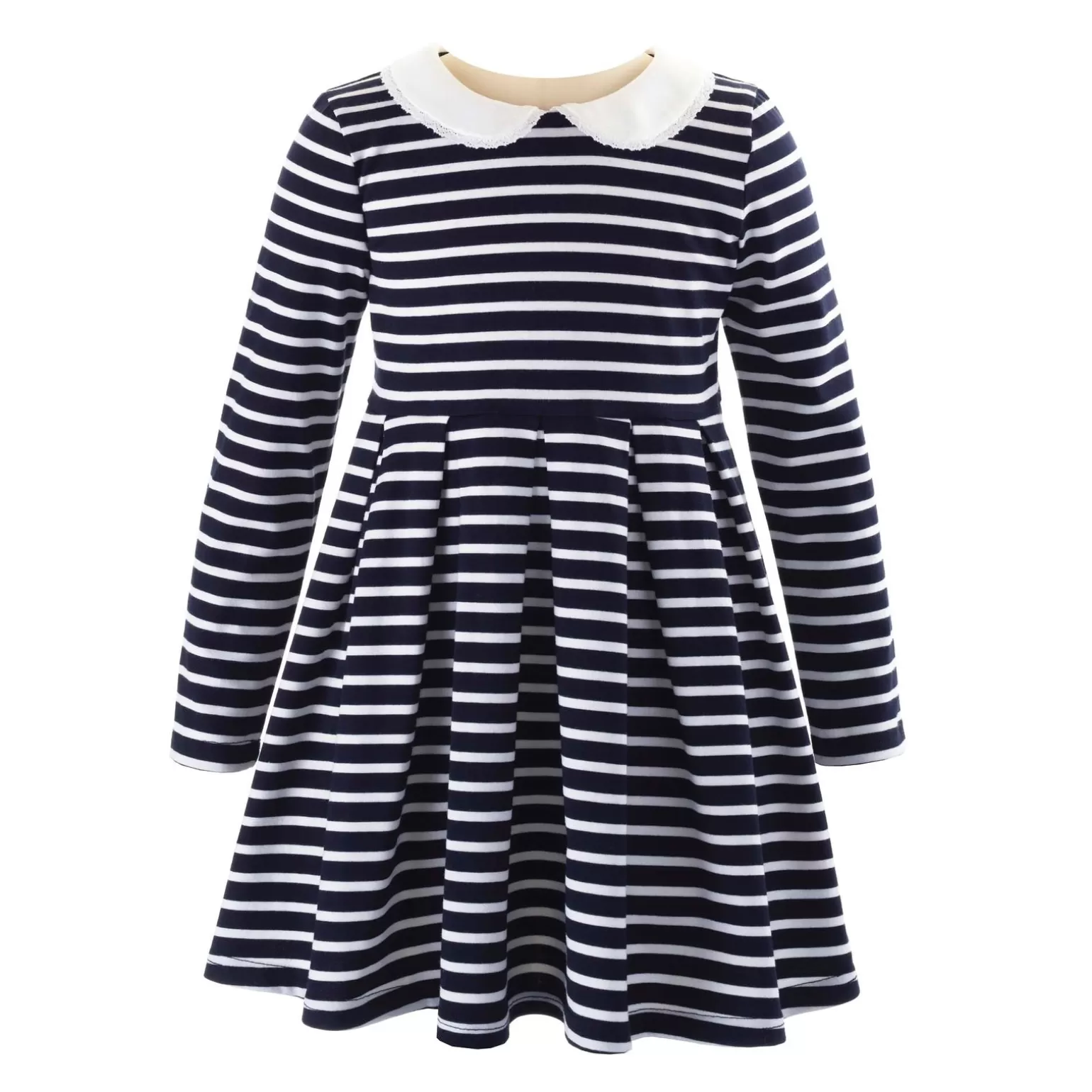 Rachel Riley Long Sleeved Breton Striped Jersey Dress | Girl Dresses