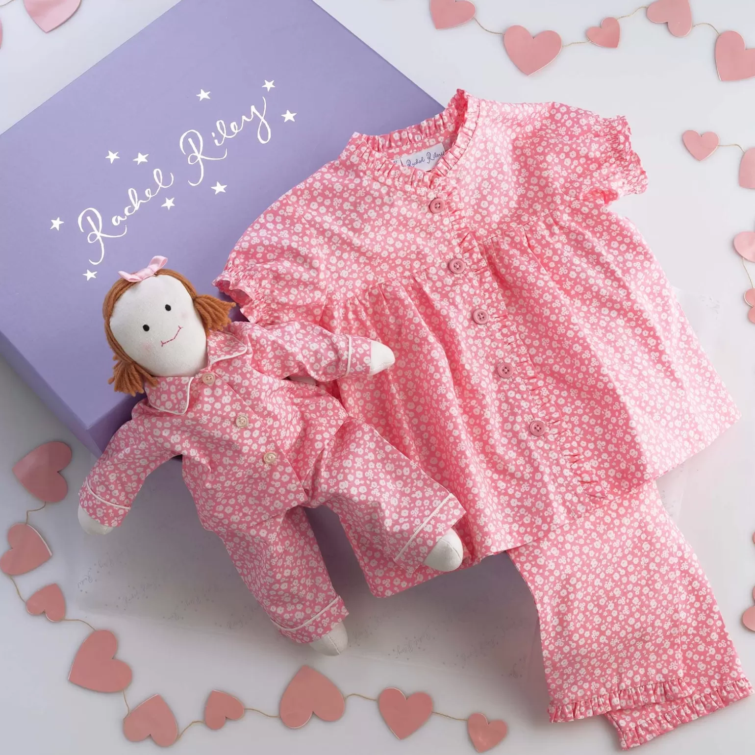 Rachel Riley Match With Dolly Nightwear Gift Box | Girl Pyjamas & Nightdresses