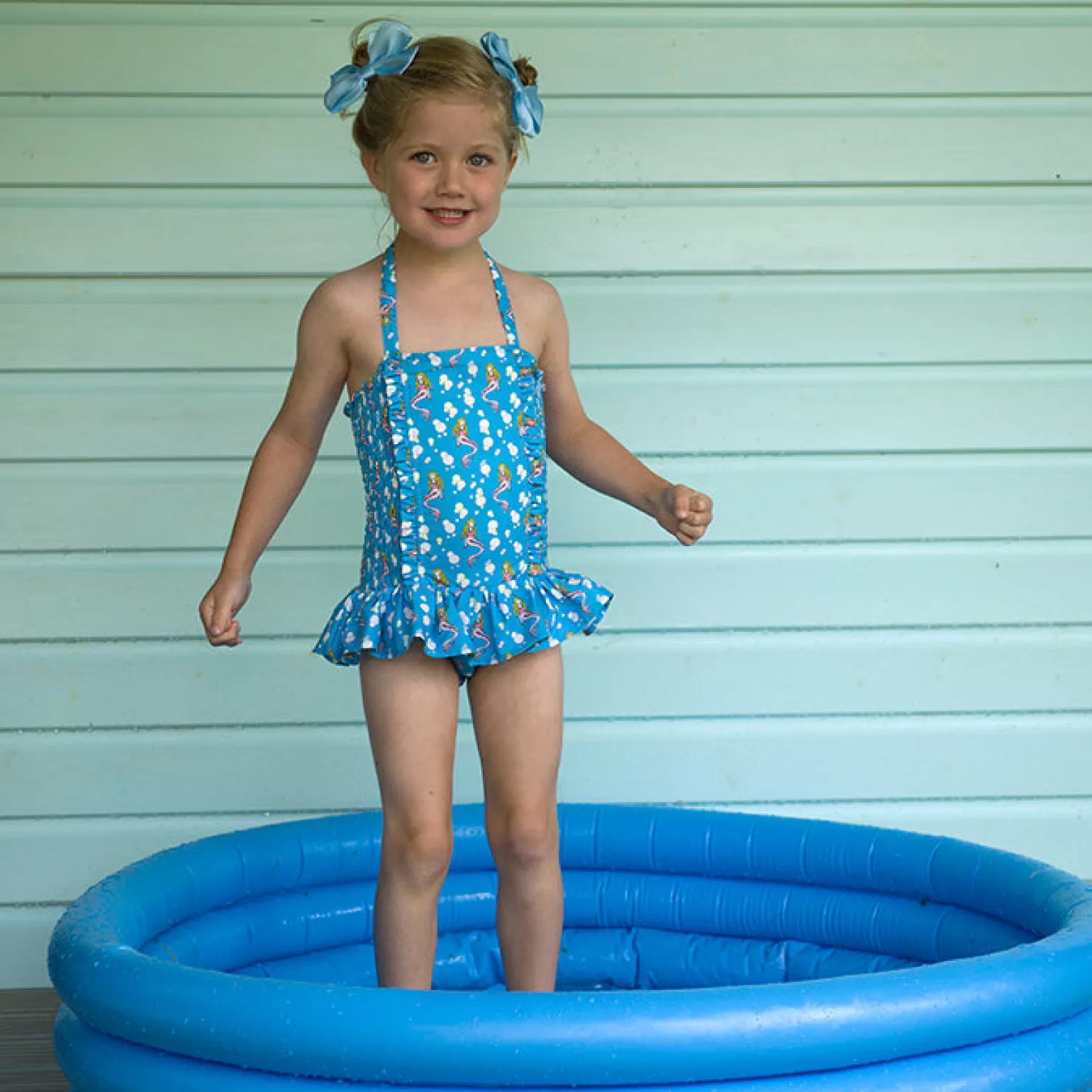 Rachel Riley Mermaid Ruched Swimsuit | Girl Swim