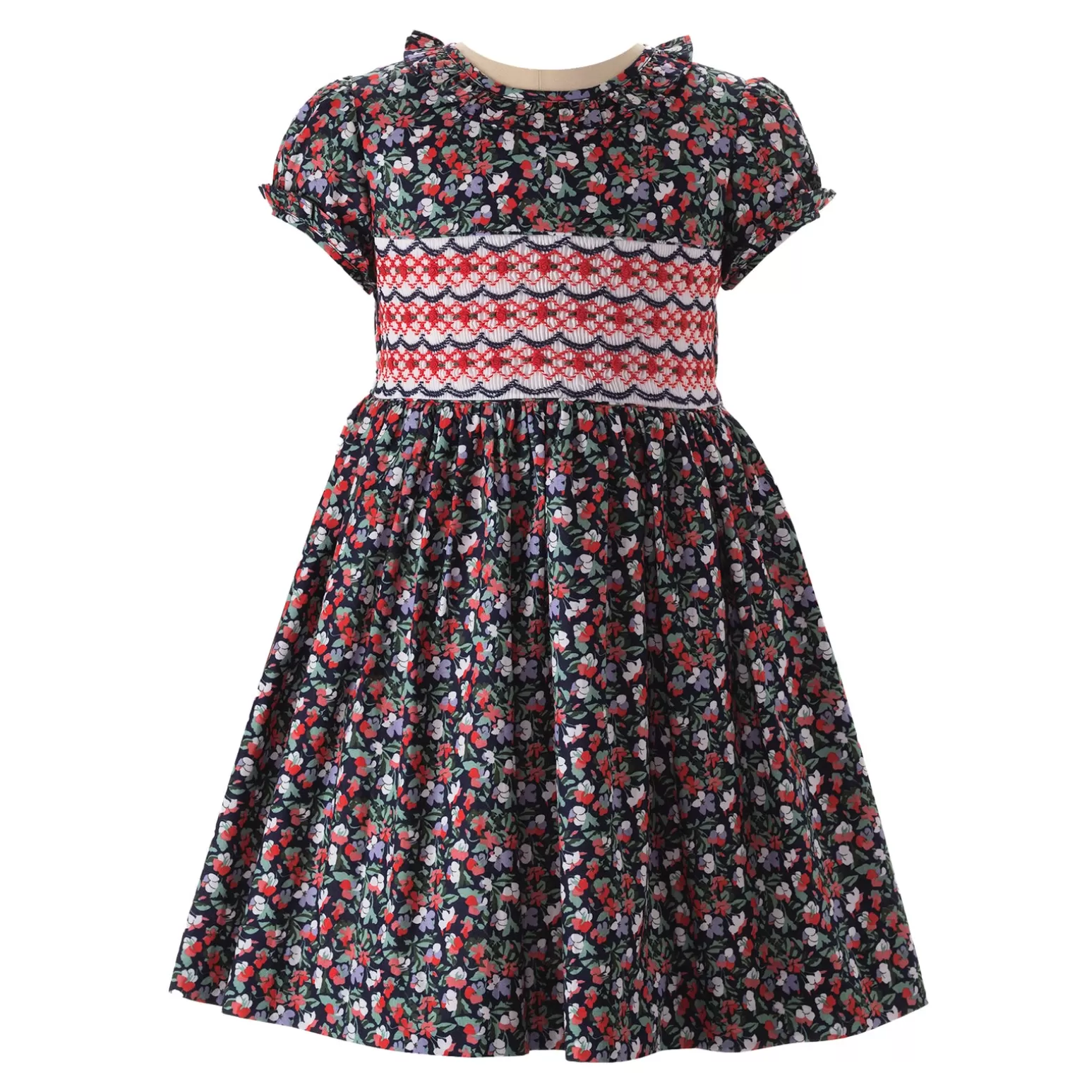 Rachel Riley Midnight Floral Smocked Dress | Girl Dresses