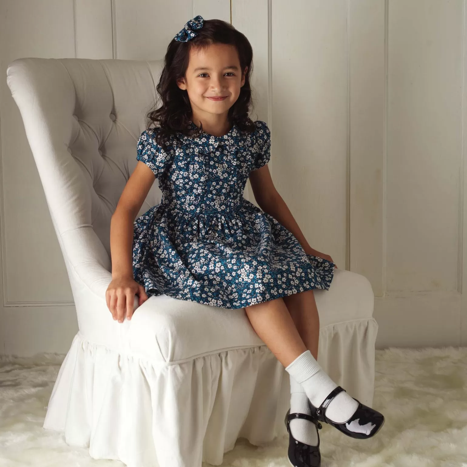 Rachel Riley Mini Floral Frill Dress | Girl Dresses