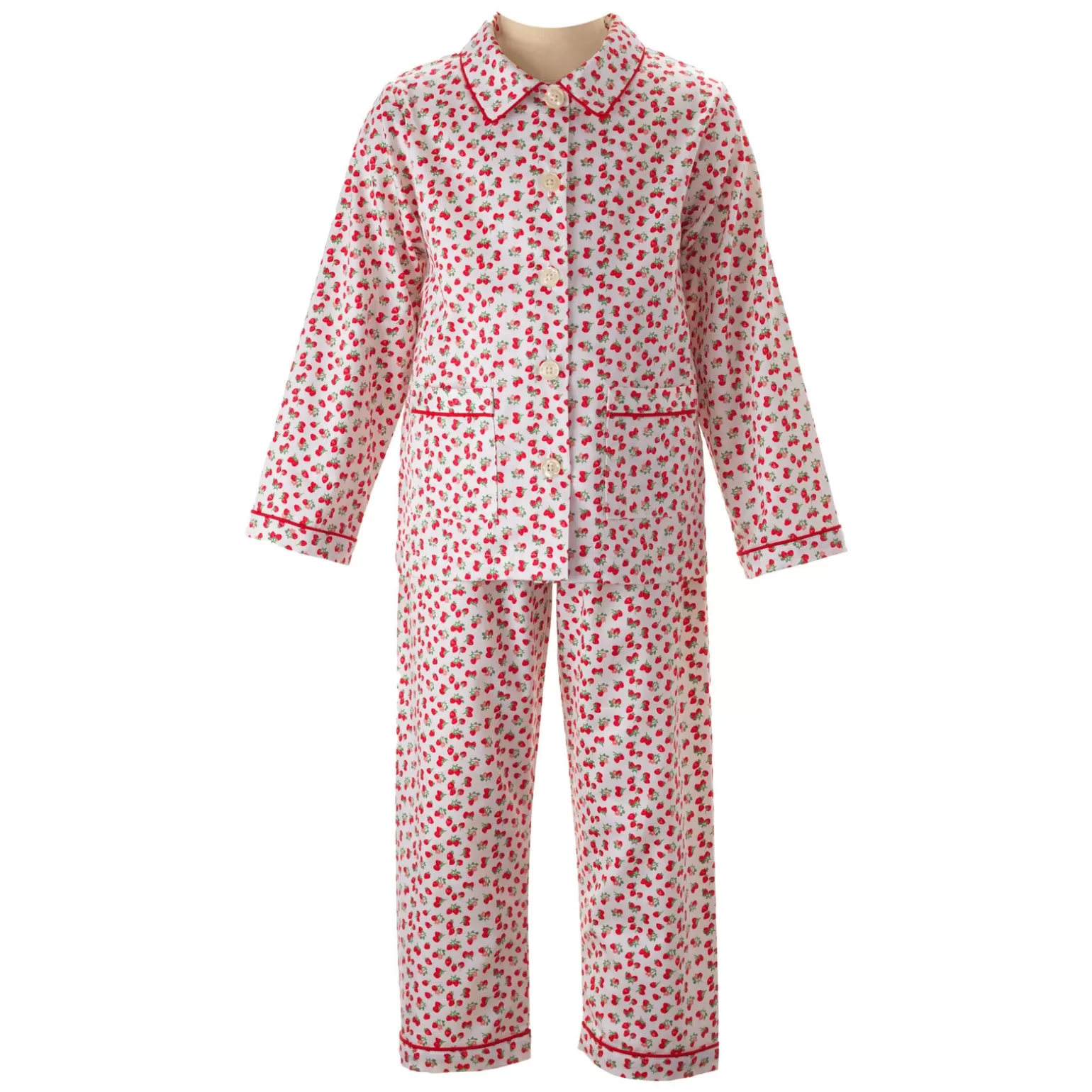 Rachel Riley Mini Strawberry Print Ls Pyjamas | Girl Pyjamas & Nightdresses