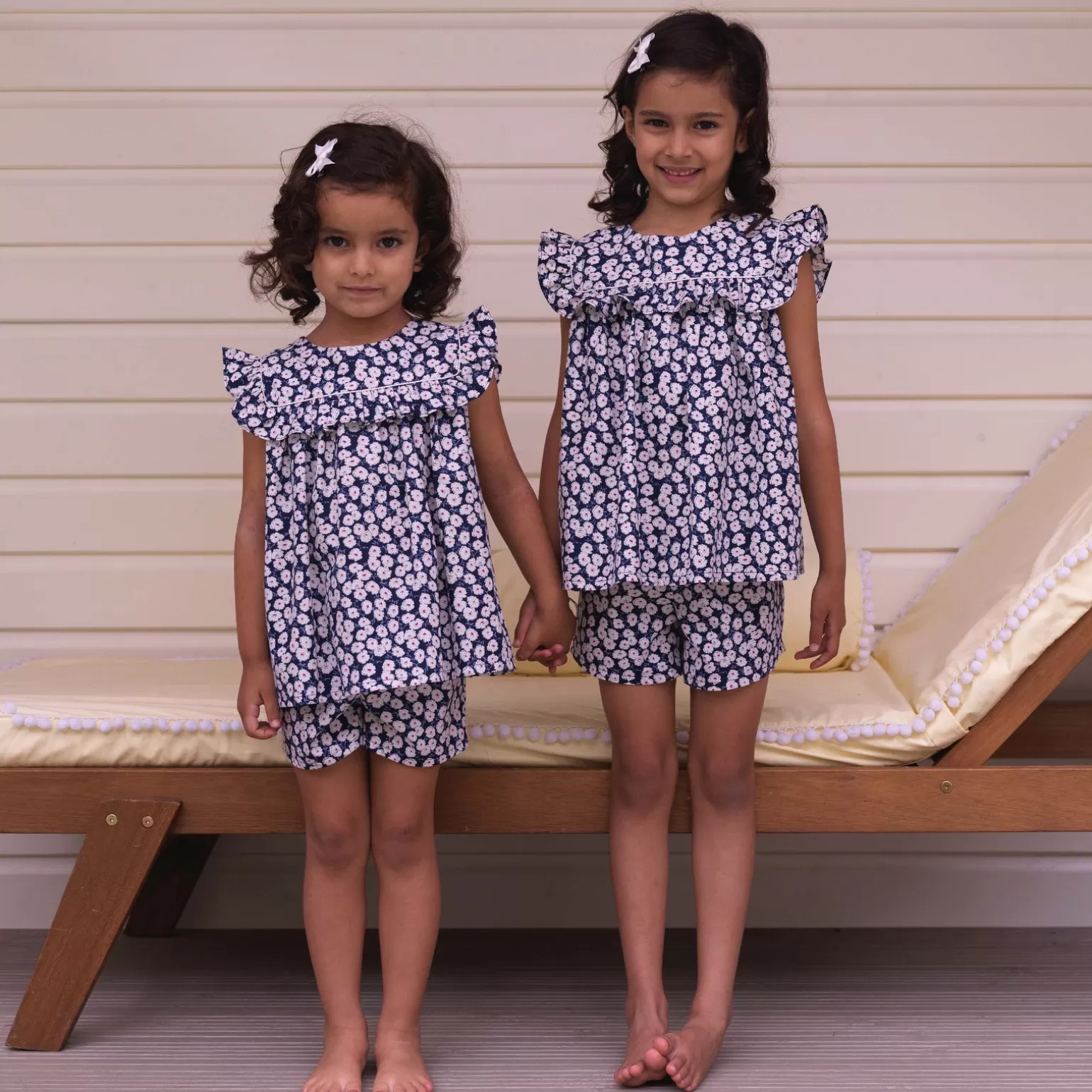 Rachel Riley Navy Daisy Top & Shorts Set | Girl Sets