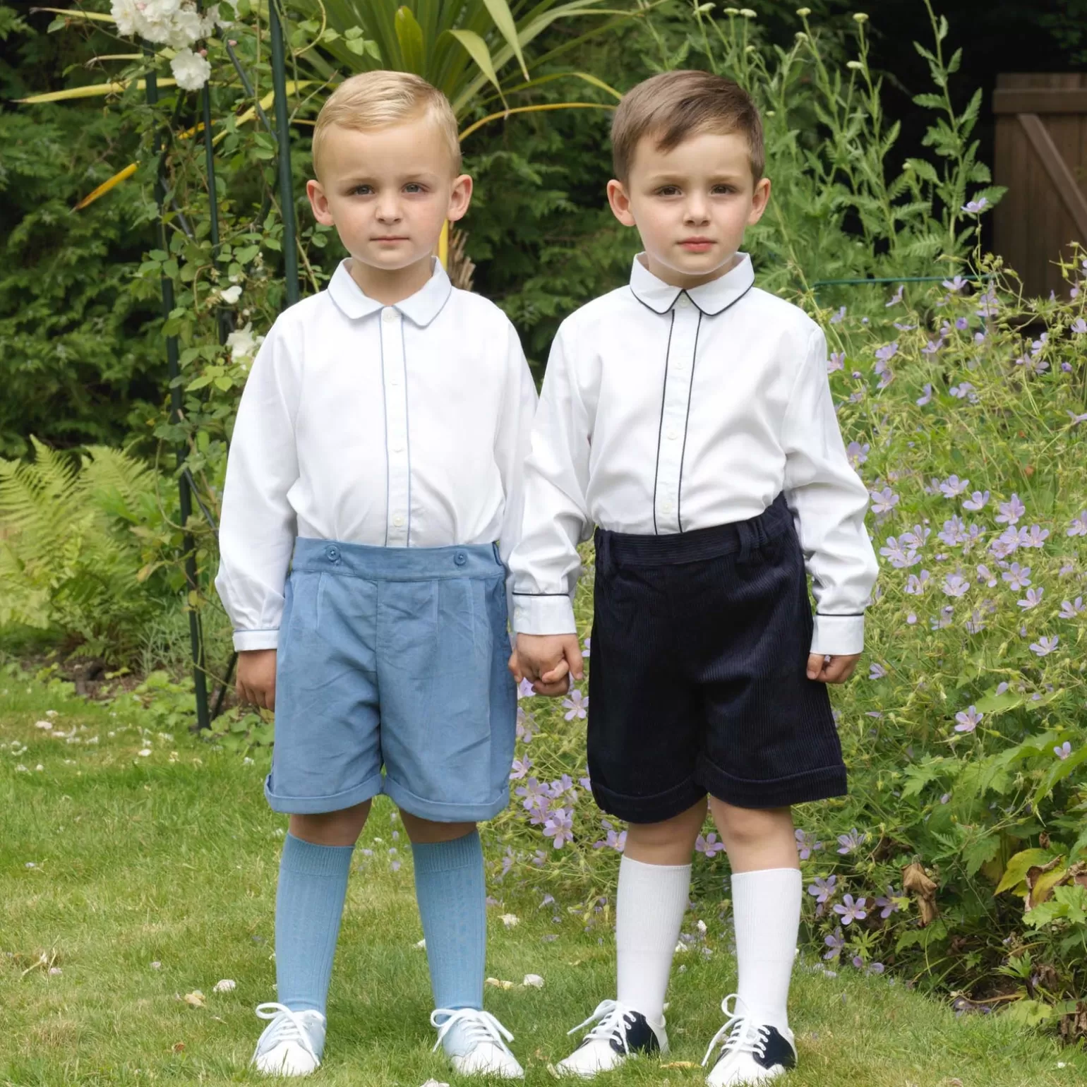 Rachel Riley Navy Piped Pique Shirt | Boy Shirts & Tops