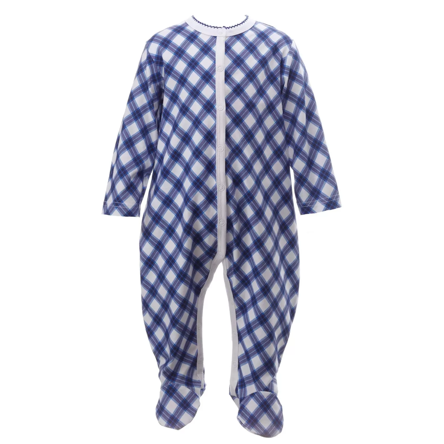 Rachel Riley Navy Tartan Babygro | Baby Boy Newborn