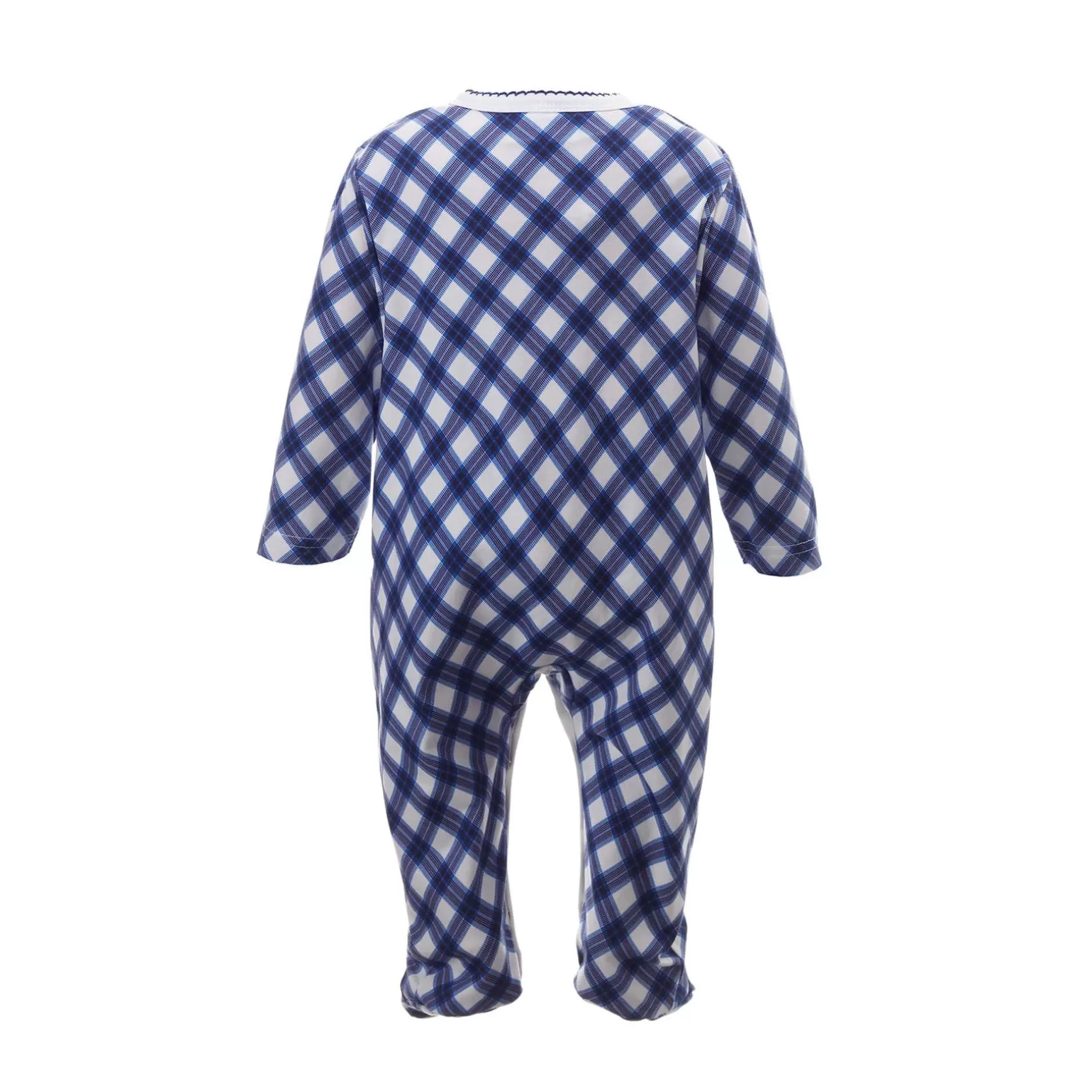Rachel Riley Navy Tartan Babygro | Baby Boy Newborn
