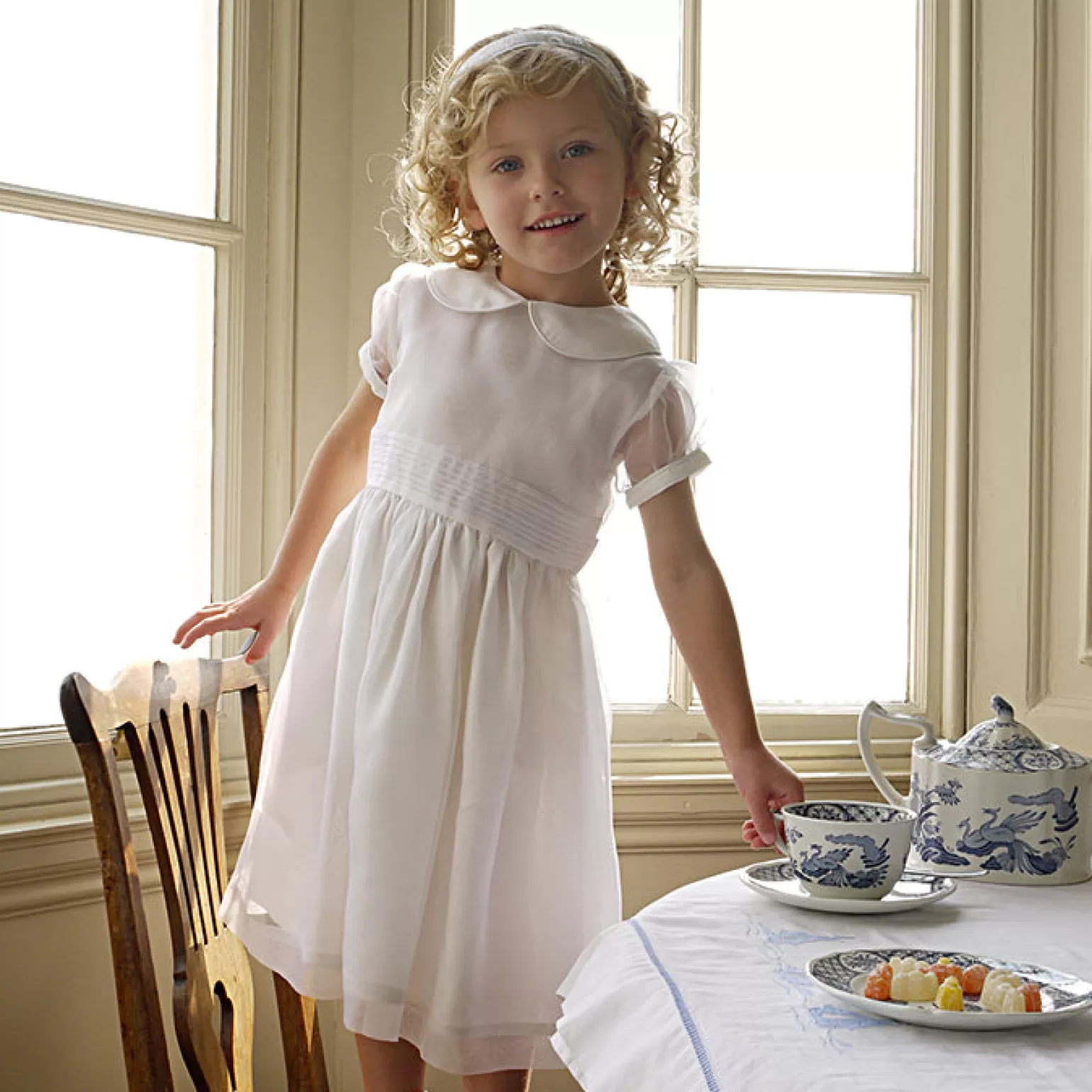 Rachel Riley Organza Pintuck Dress | Girl Dresses