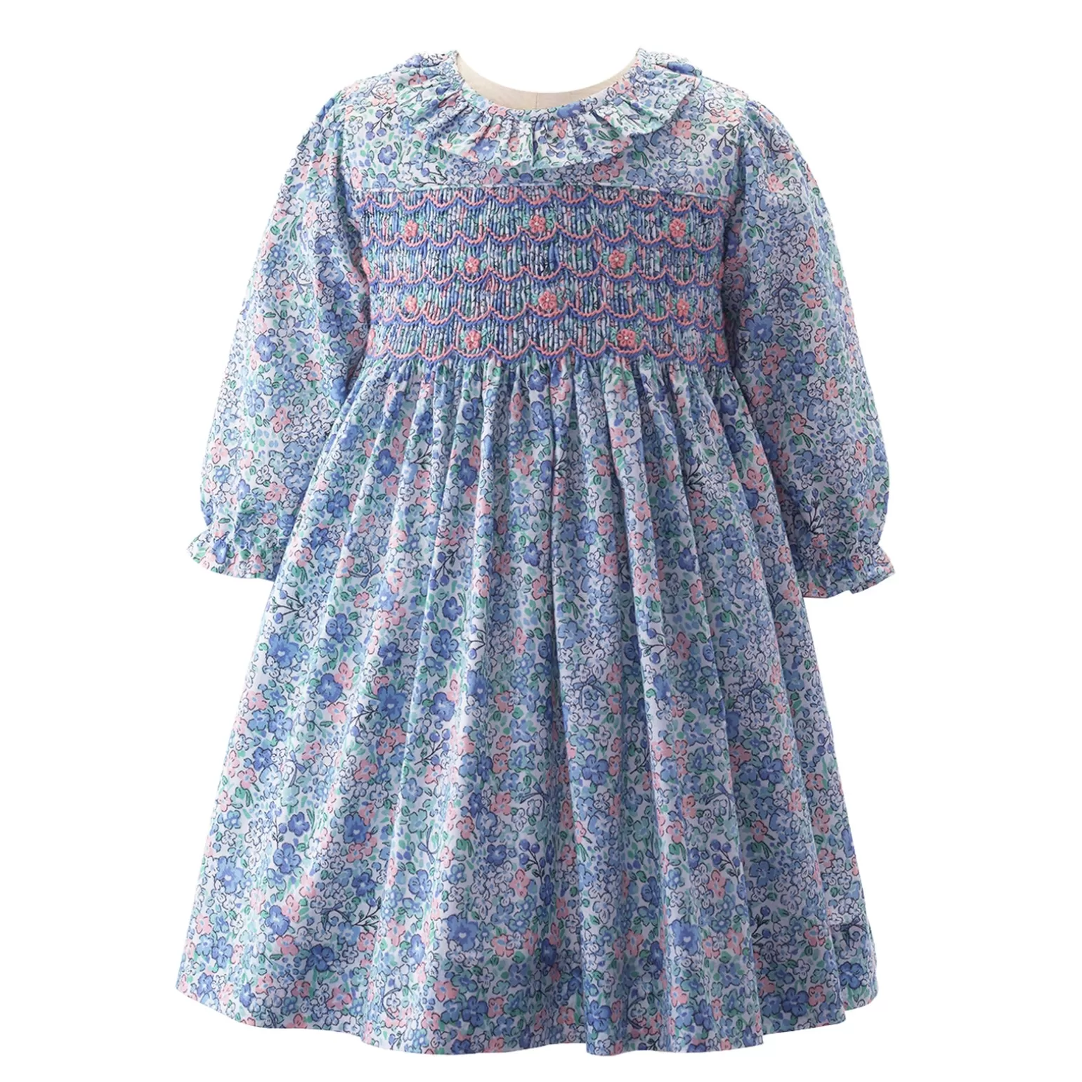 Rachel Riley Pastel Floral Smocked Dress &Bloomers | Baby Girl Dresses