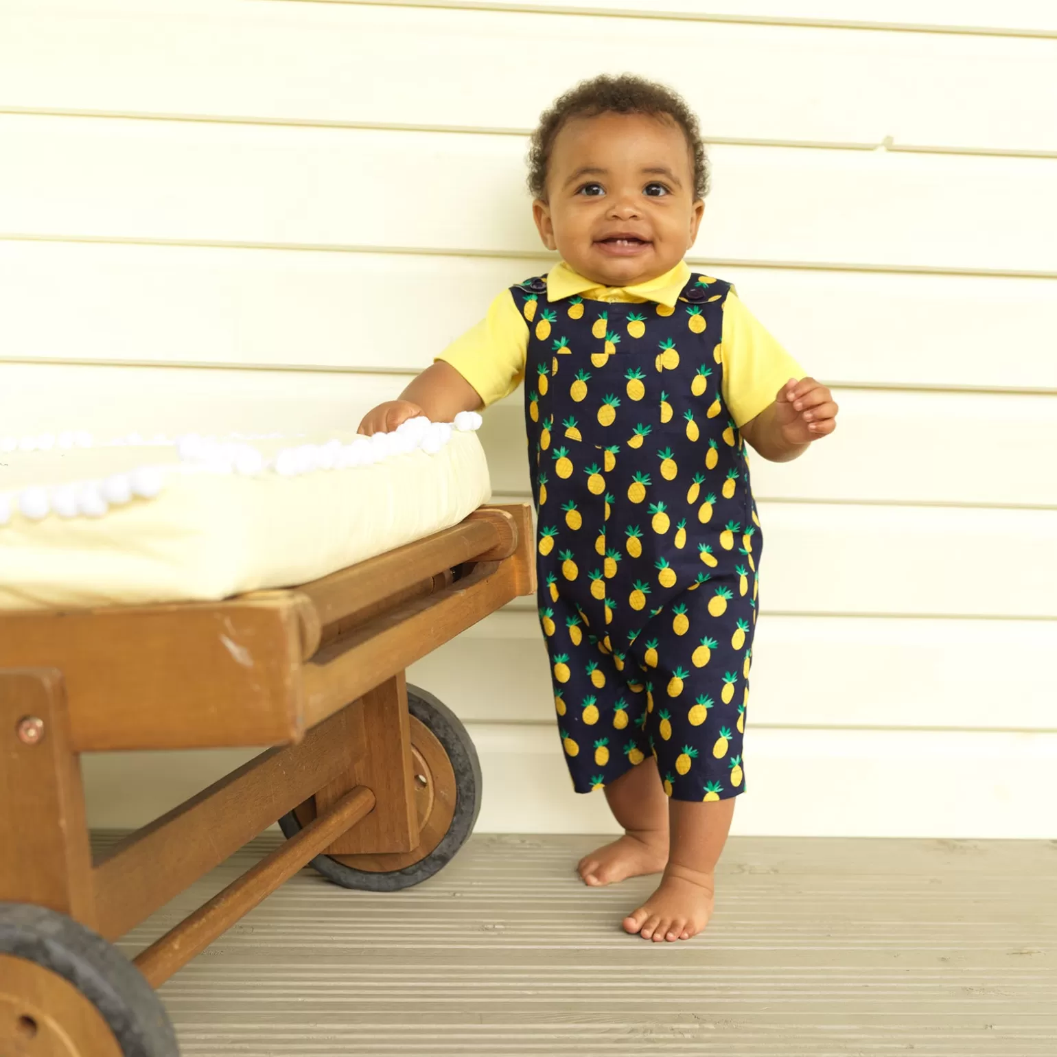 Rachel Riley Pineapple Dungarees | Baby Boy Dungarees