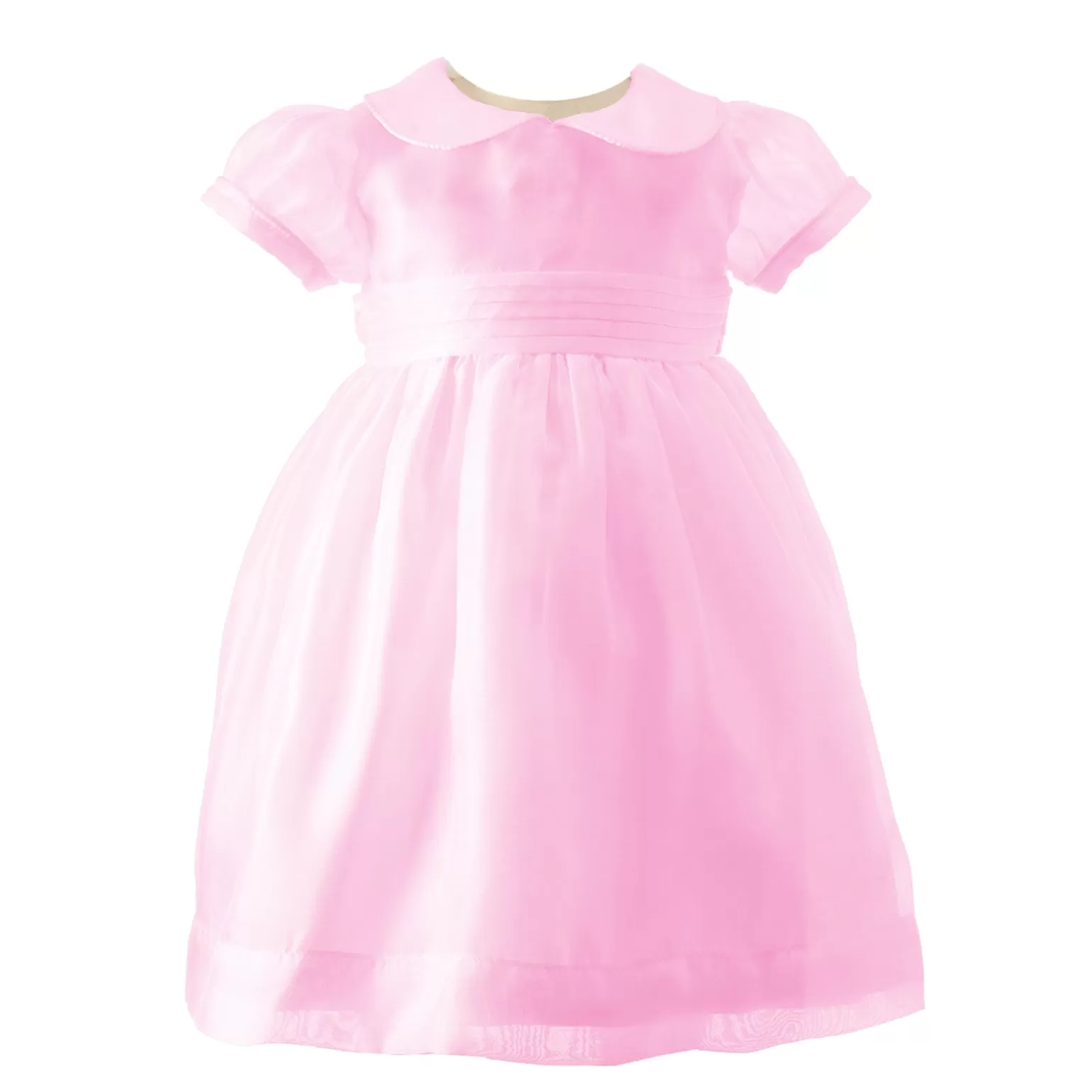 Rachel Riley Pink Organza Pintuck Dress | Baby Girl Dresses