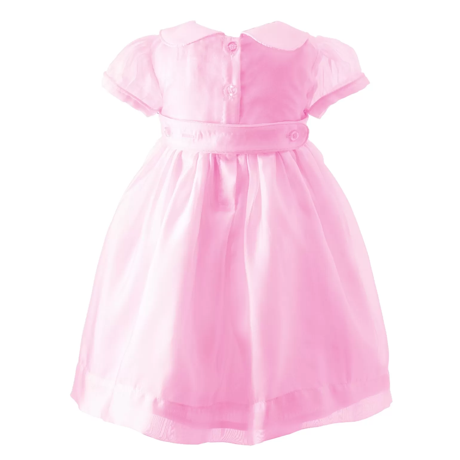 Rachel Riley Pink Organza Pintuck Dress | Baby Girl Dresses