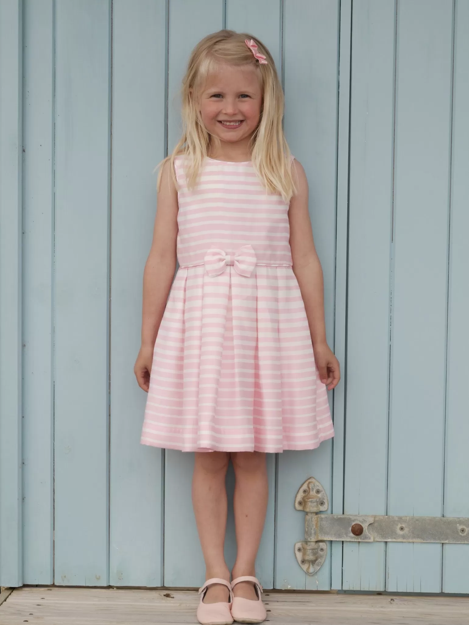 Rachel Riley Pink Pastel Striped Party Dress | Girl Dresses