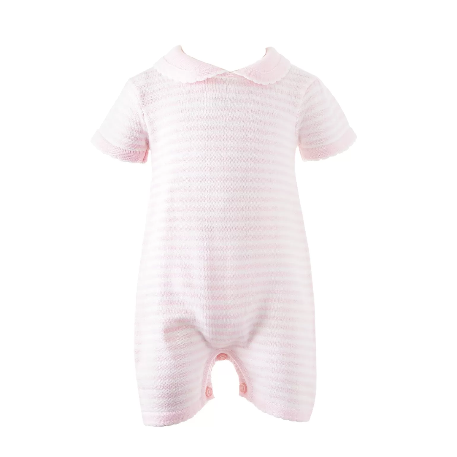 Rachel Riley Pink Striped Knitted Babysuit | Baby Girl Knitwear