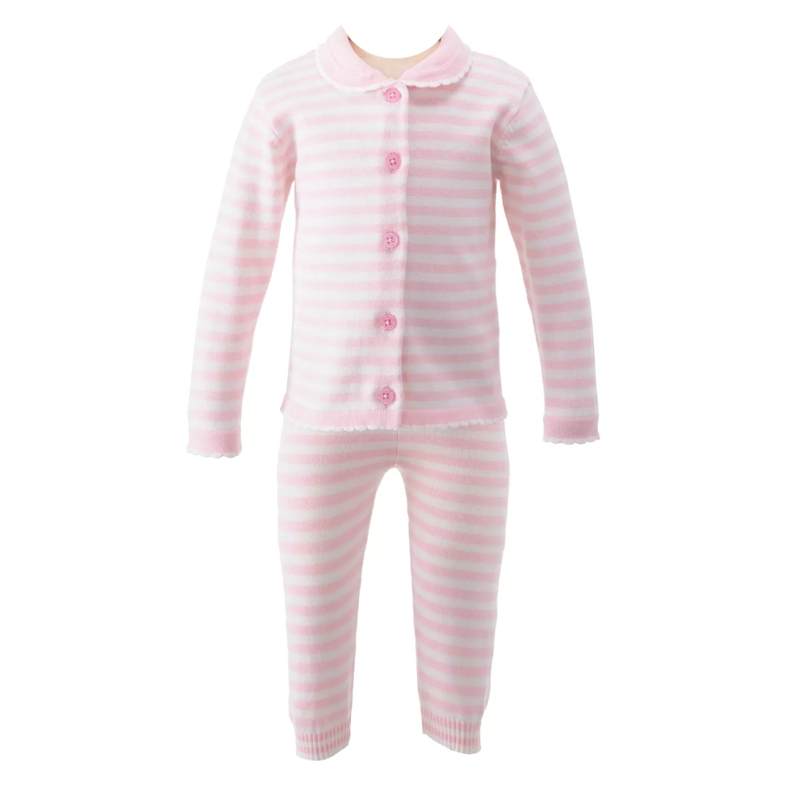 Rachel Riley Pink Striped Knitted Set | Baby Girl Sets & Outfits