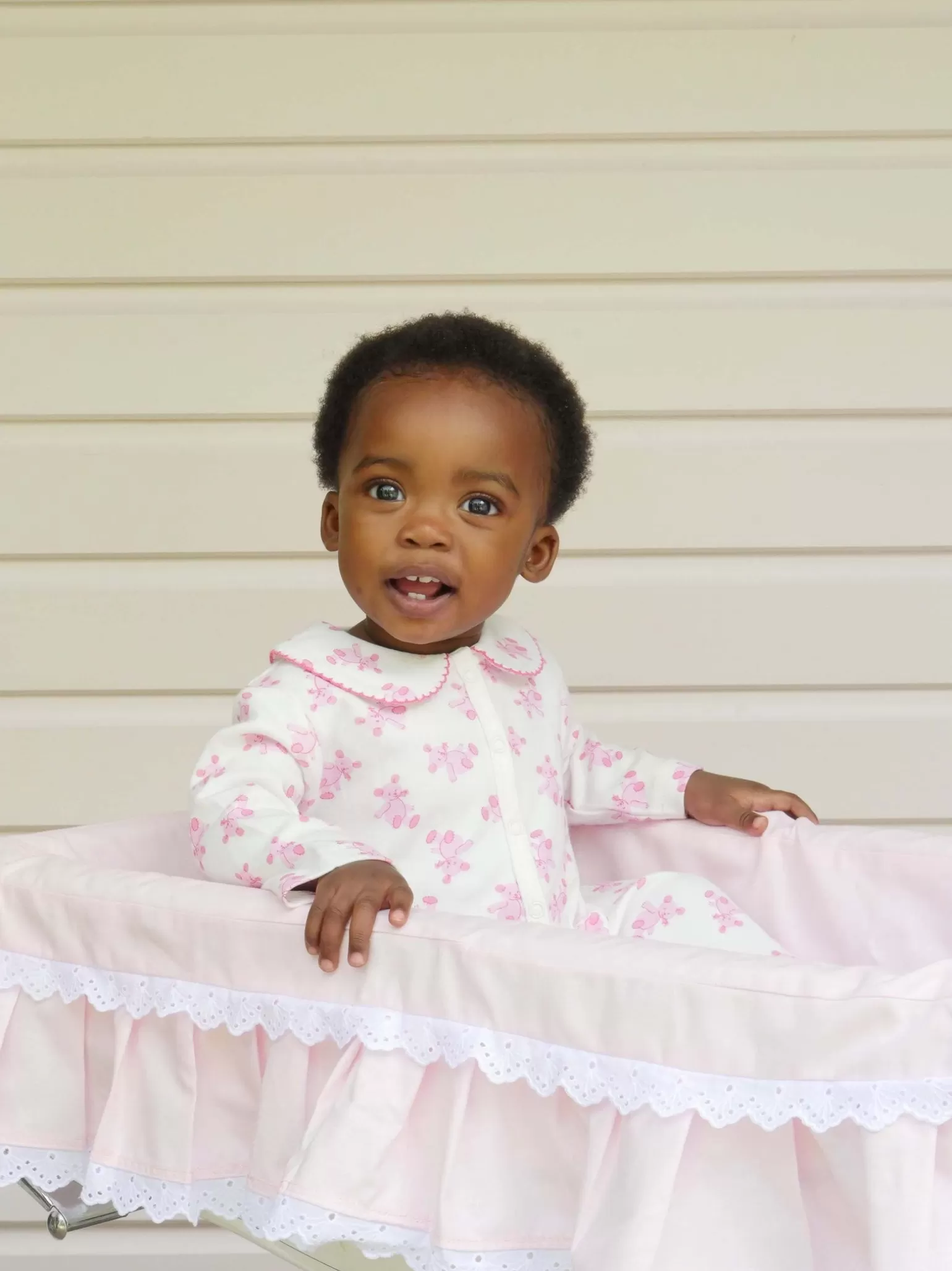 Rachel Riley Pink Teddy Babygro | Baby Girl Babygros & Babysuits
