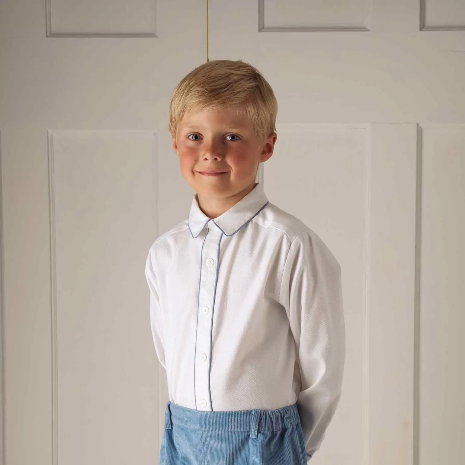 Rachel Riley Piped Pique Shirt | Boy Shirts & Tops