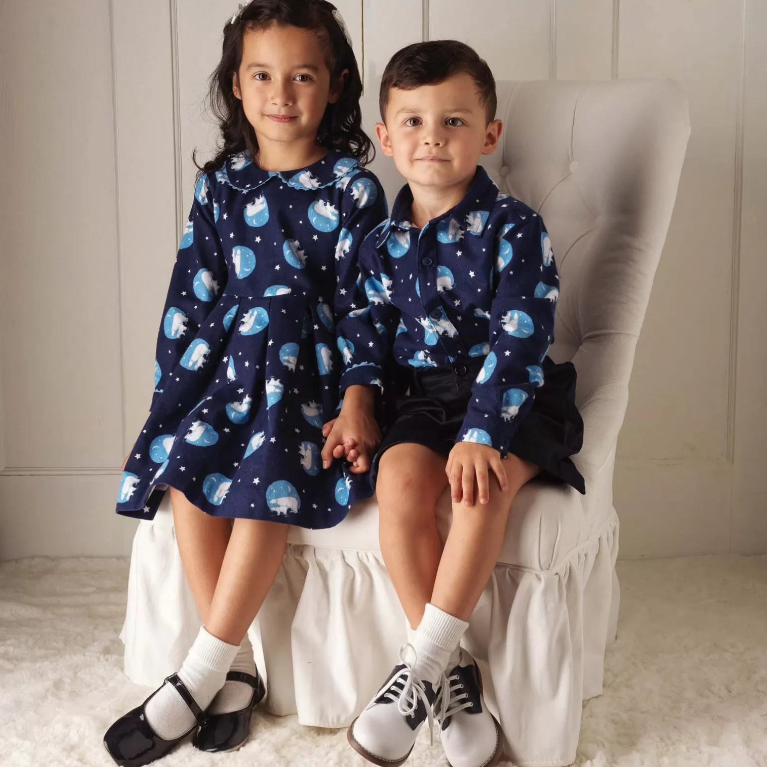 Rachel Riley Polar Bear Flannel Dress | Girl Dresses