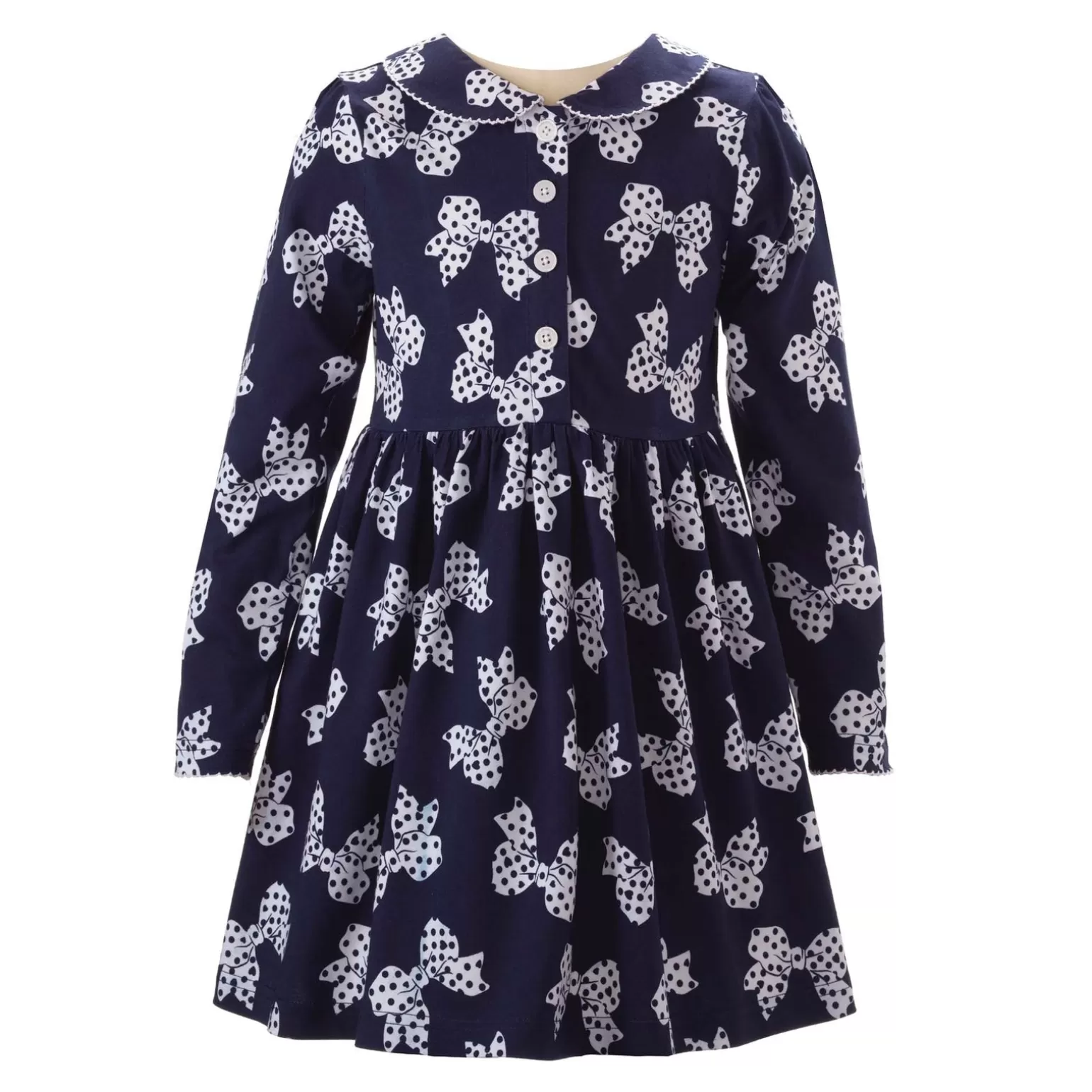 Rachel Riley Polka Dot Bow Jersey Dress | Girl Dresses