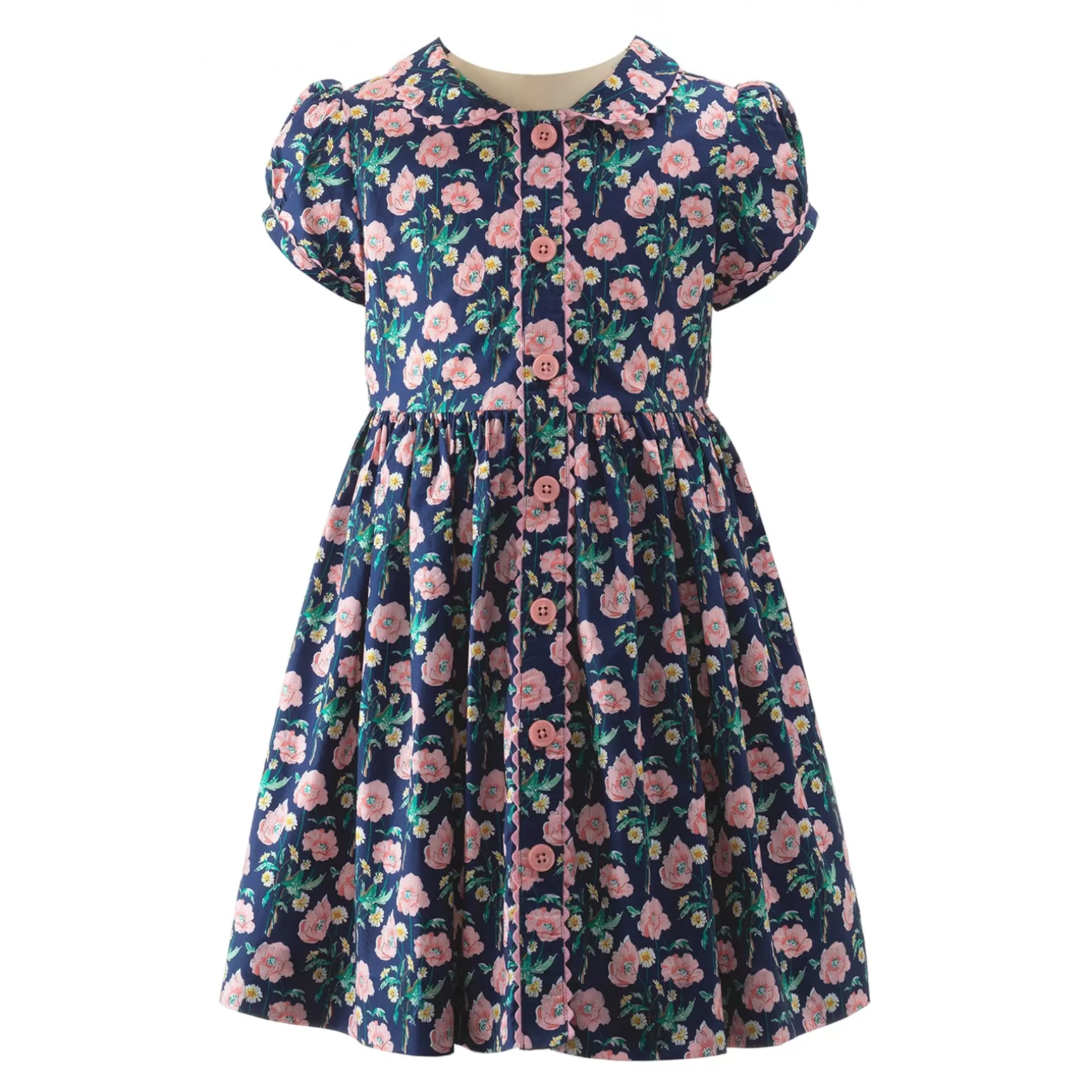 Rachel Riley Poppy Button-Front Dress | Girl Dresses