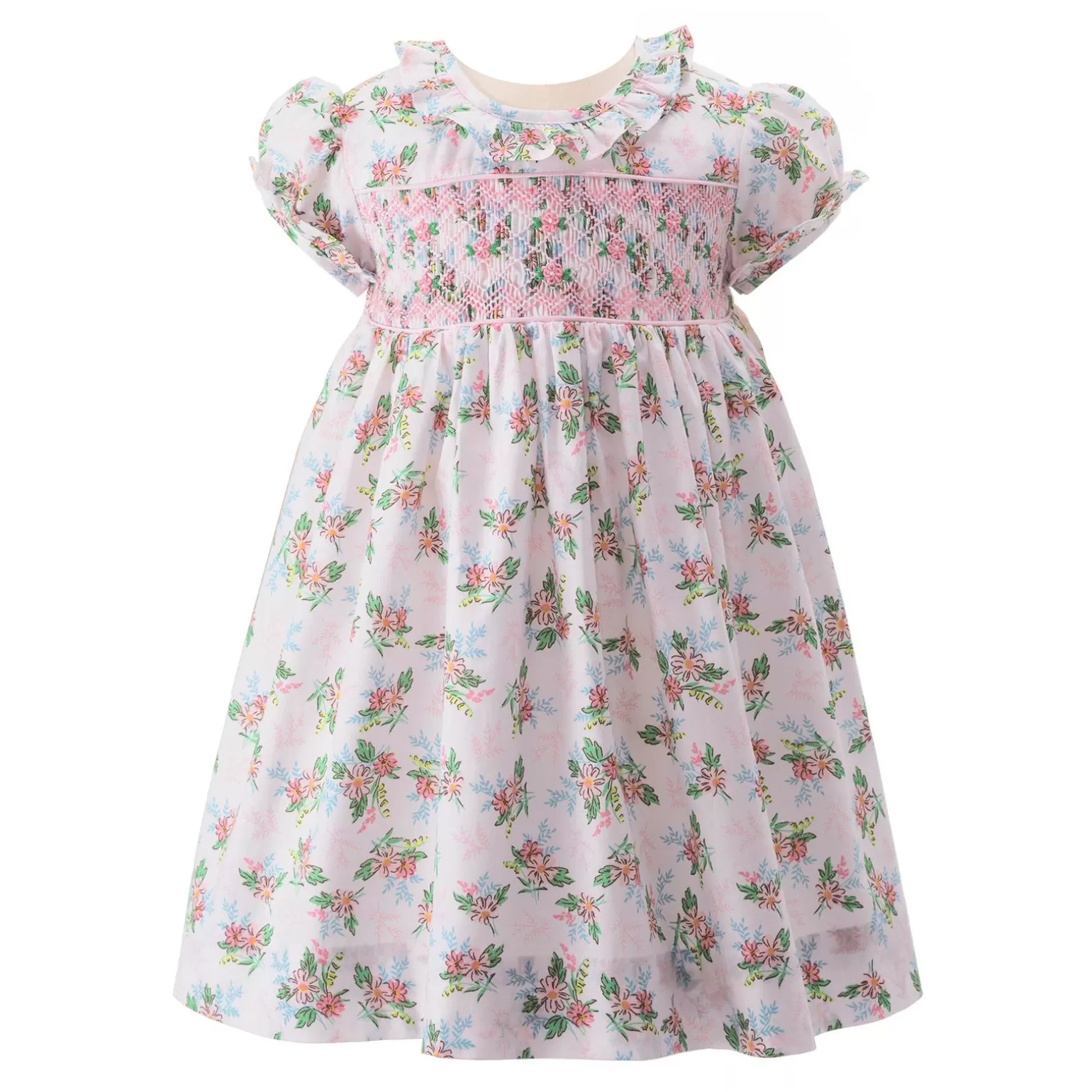 Rachel Riley Posy Smocked Dress And Bloomers | Baby Girl Dresses