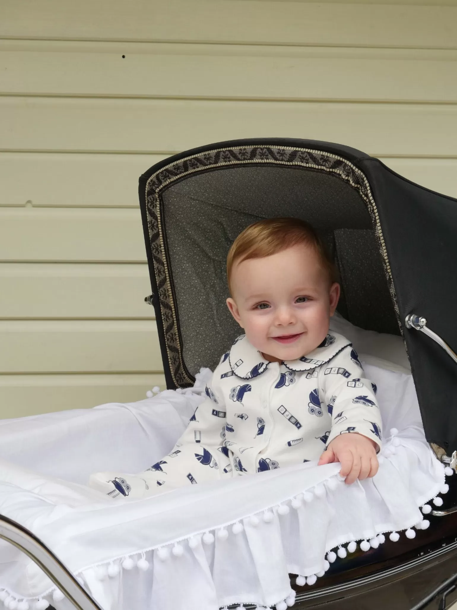 Rachel Riley Pram Print Babygro | Baby Girl Babygros & Babysuits