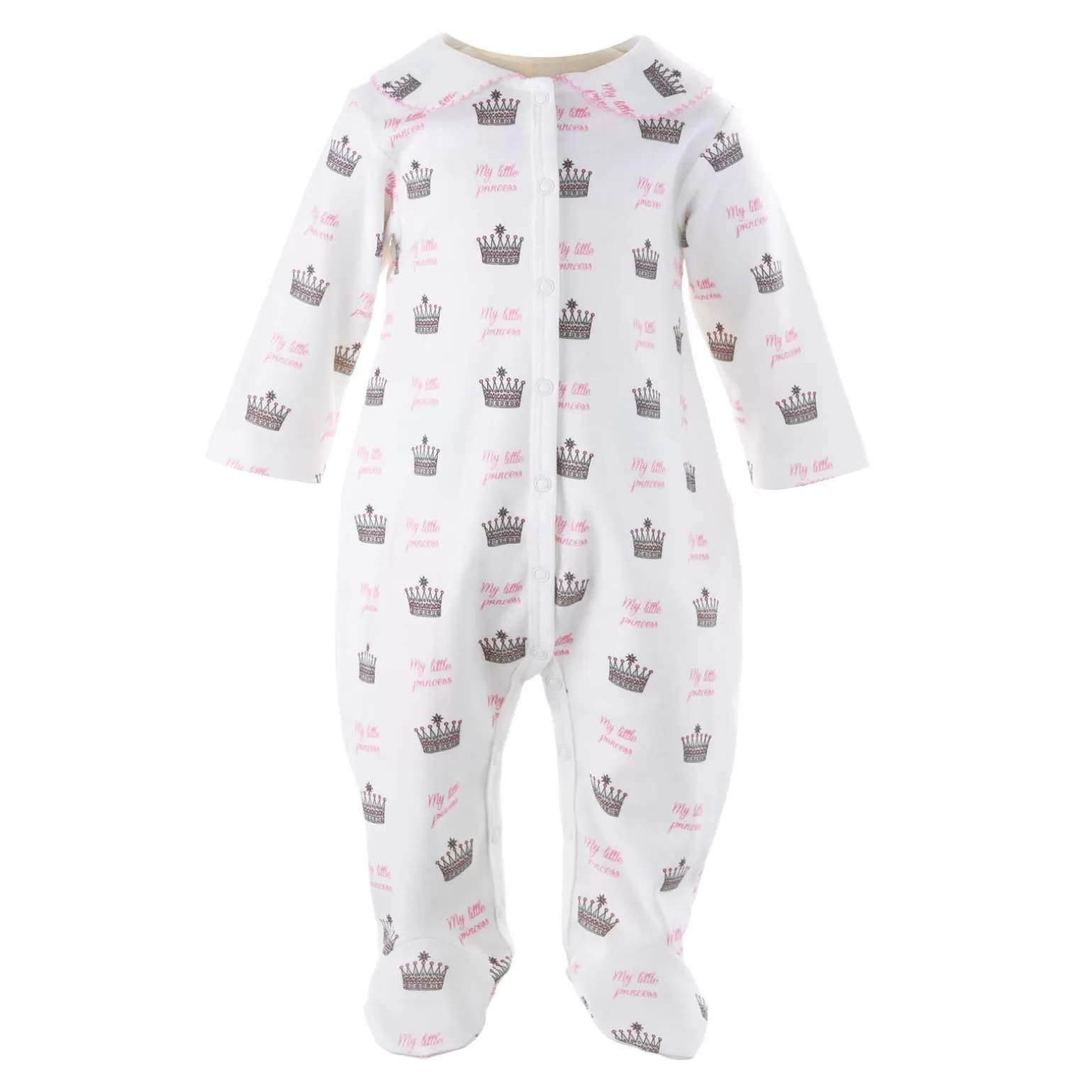 Rachel Riley Princess Crown Print Babygro | Baby Girl Newborn