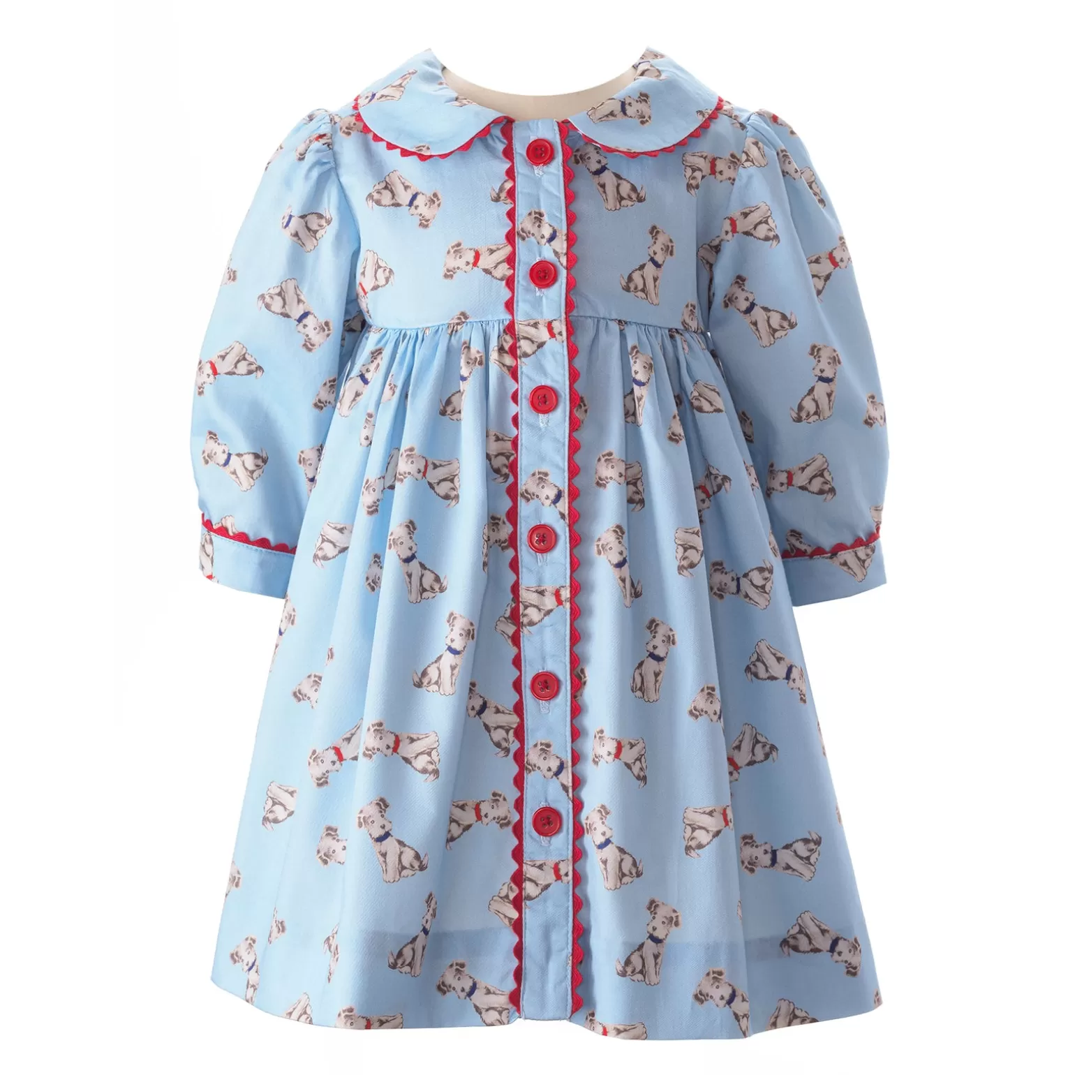 Rachel Riley Puppy Button-Front Dress & Bloomers | Baby Girl Dresses