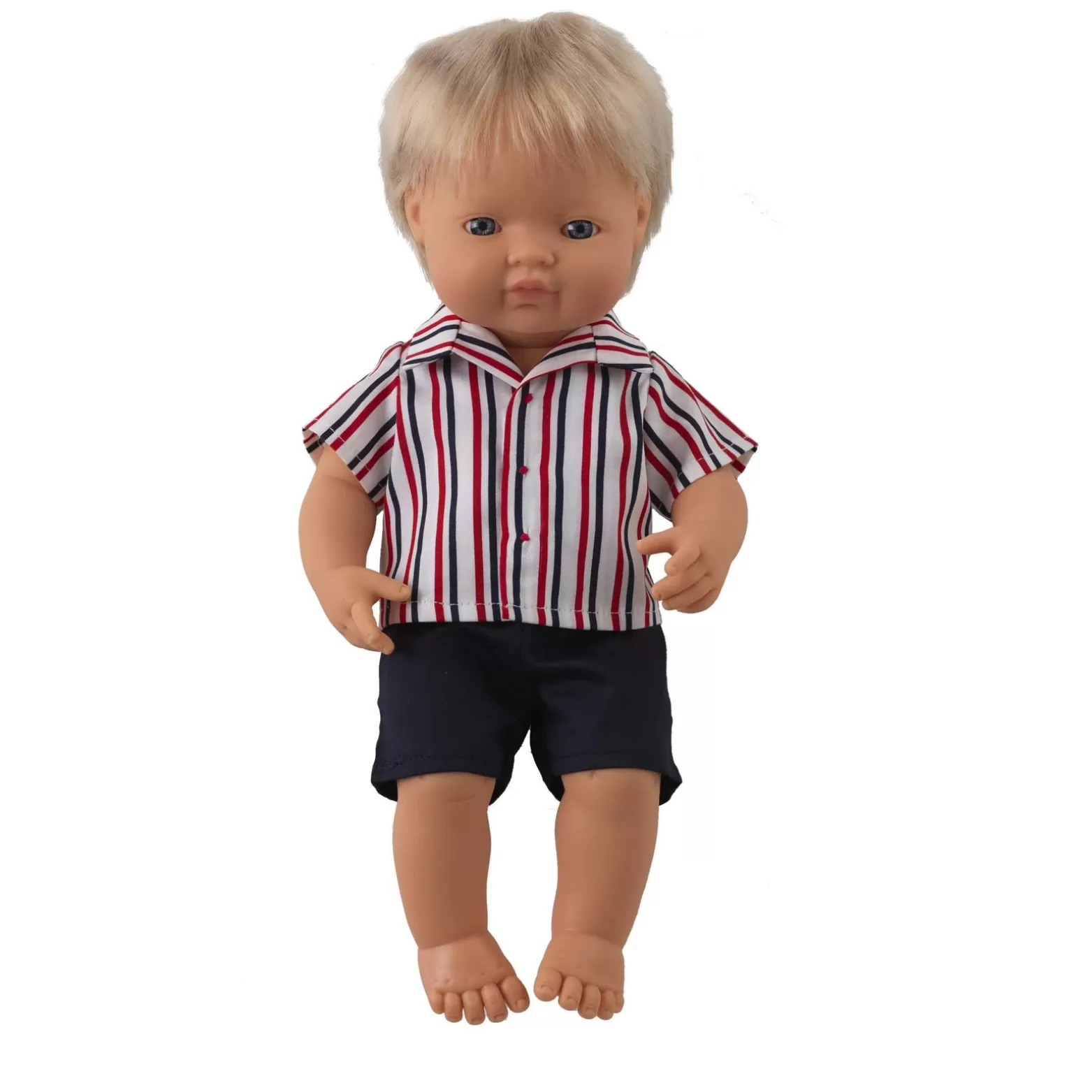 Rachel Riley Rocky' Boy Doll & Stripe Shirt & Short Set | Multicultural Dolls
