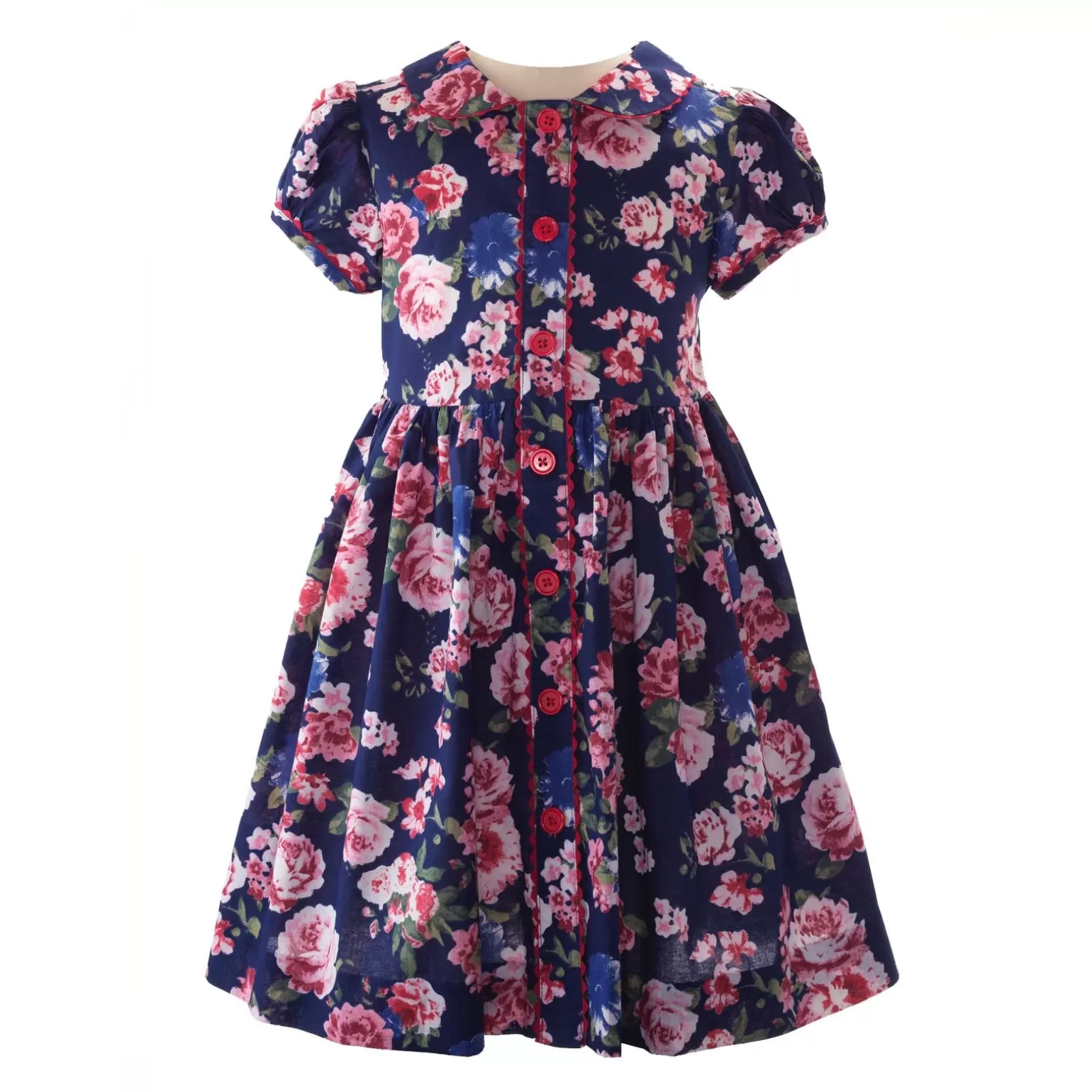 Rachel Riley Rose Button-Front Dress | Girl Dresses
