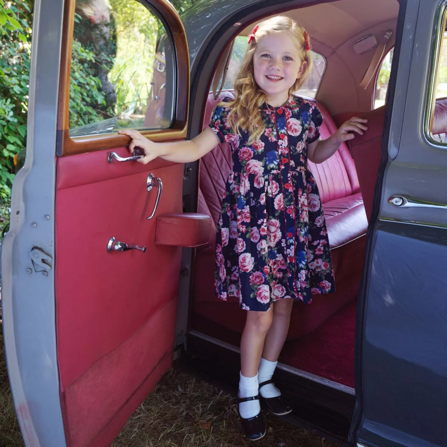 Rachel Riley Rose Button-Front Dress | Girl Dresses