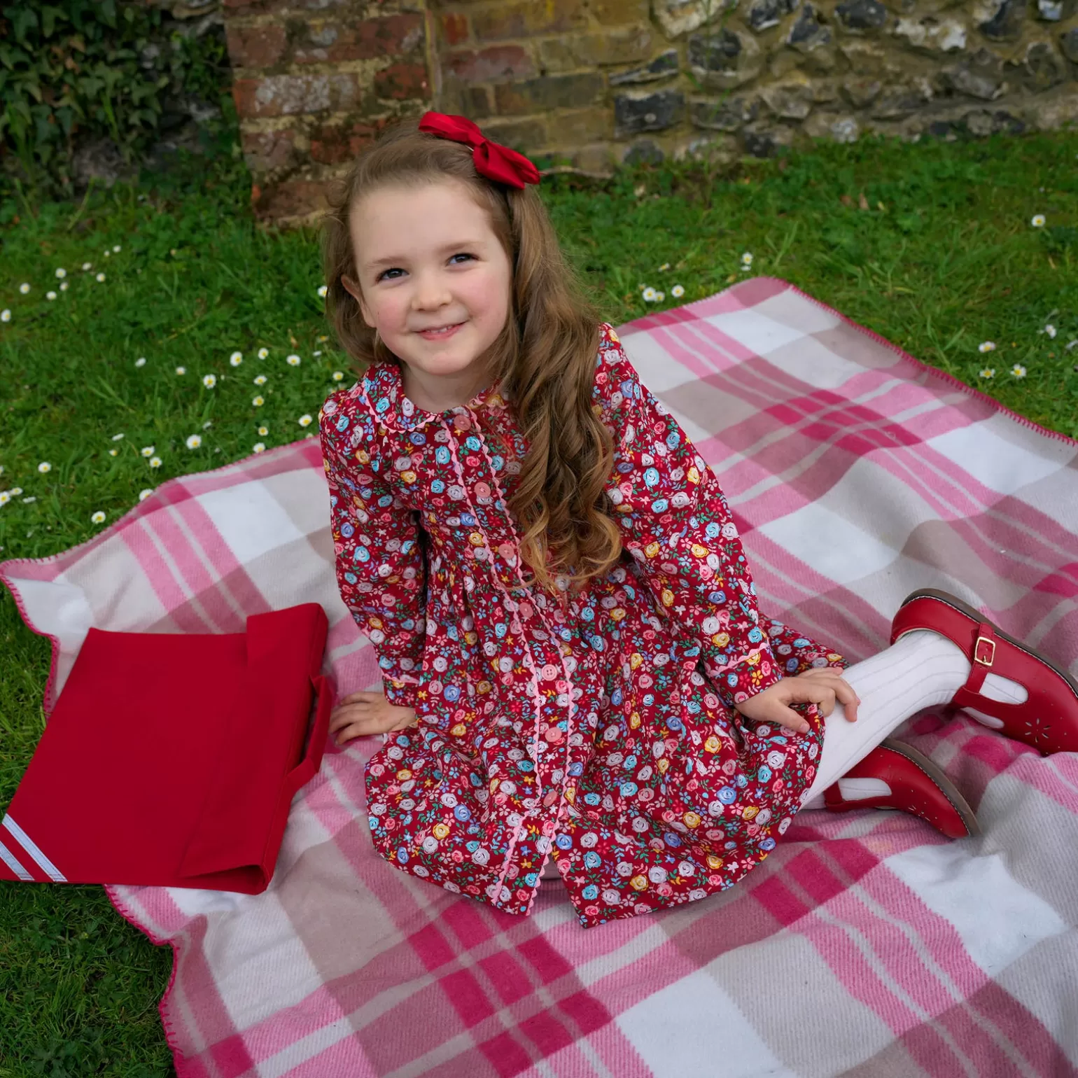 Rachel Riley Rose Garden Button-Front Dress | Girl Dresses