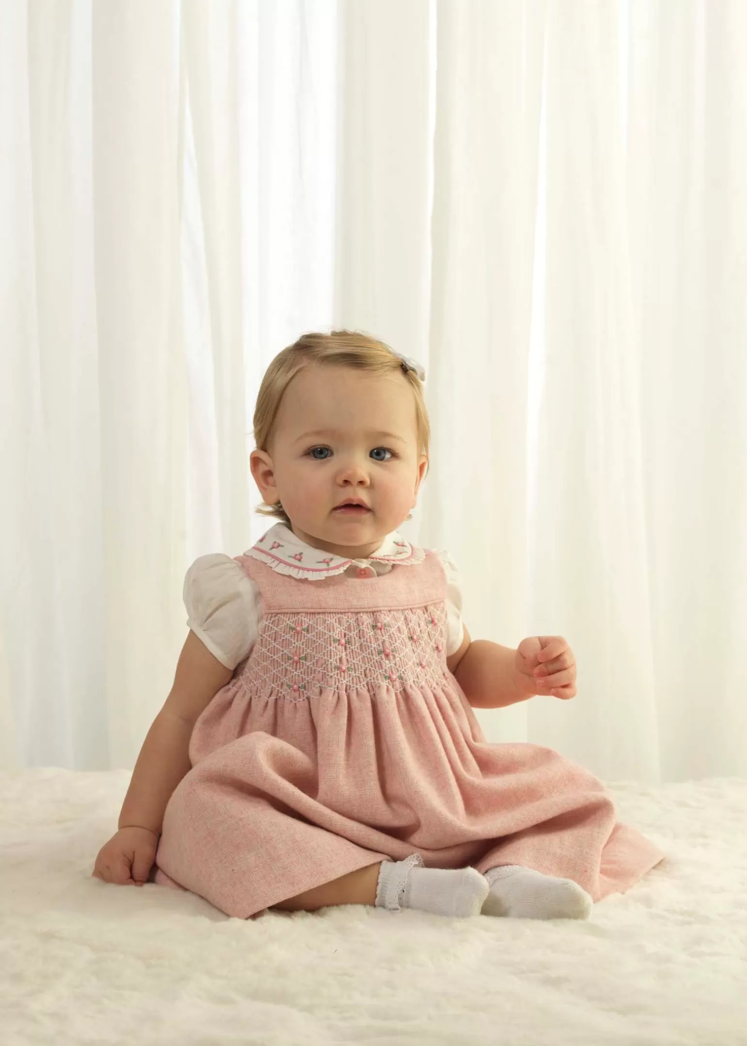 Rachel Riley Rosebud Smocked Pinafore | Baby Girl Dresses