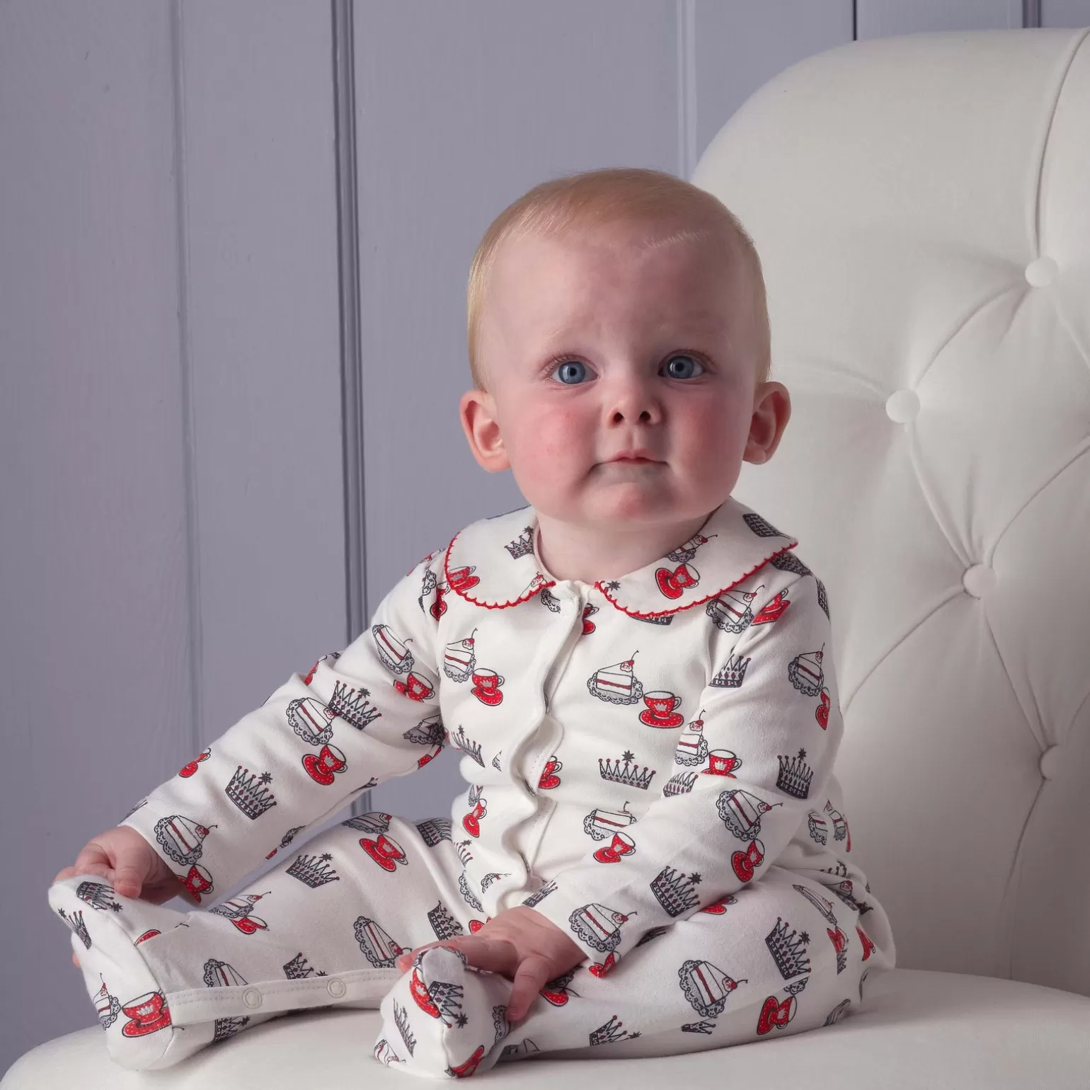 Rachel Riley Royal Tea Party Babygro | Baby Girl Babygros & Babysuits