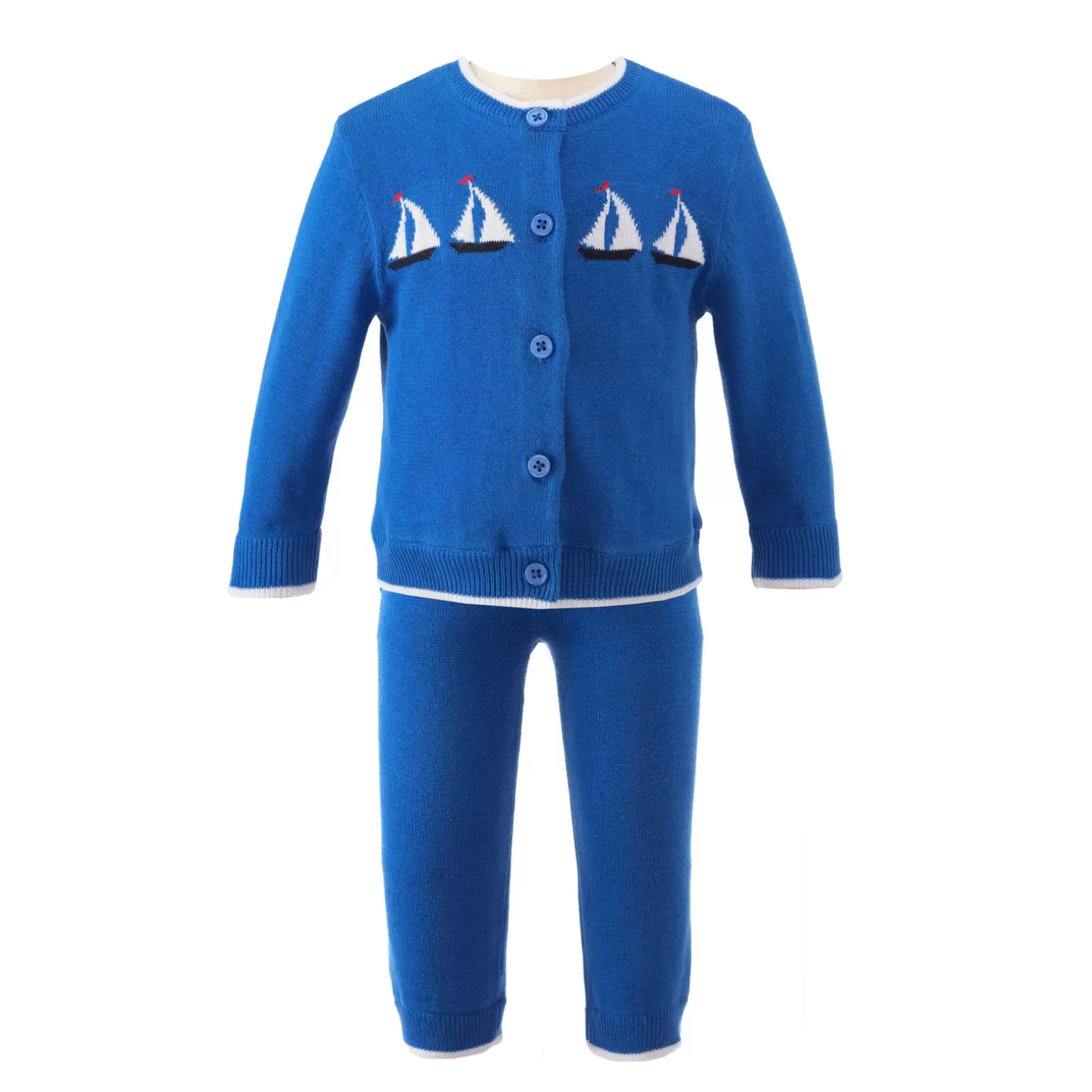 Rachel Riley Sailboat Knitted Set | Baby Boy Newborn