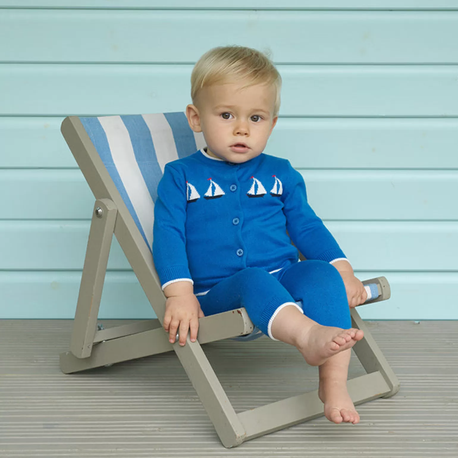 Rachel Riley Sailboat Knitted Set | Baby Boy Newborn