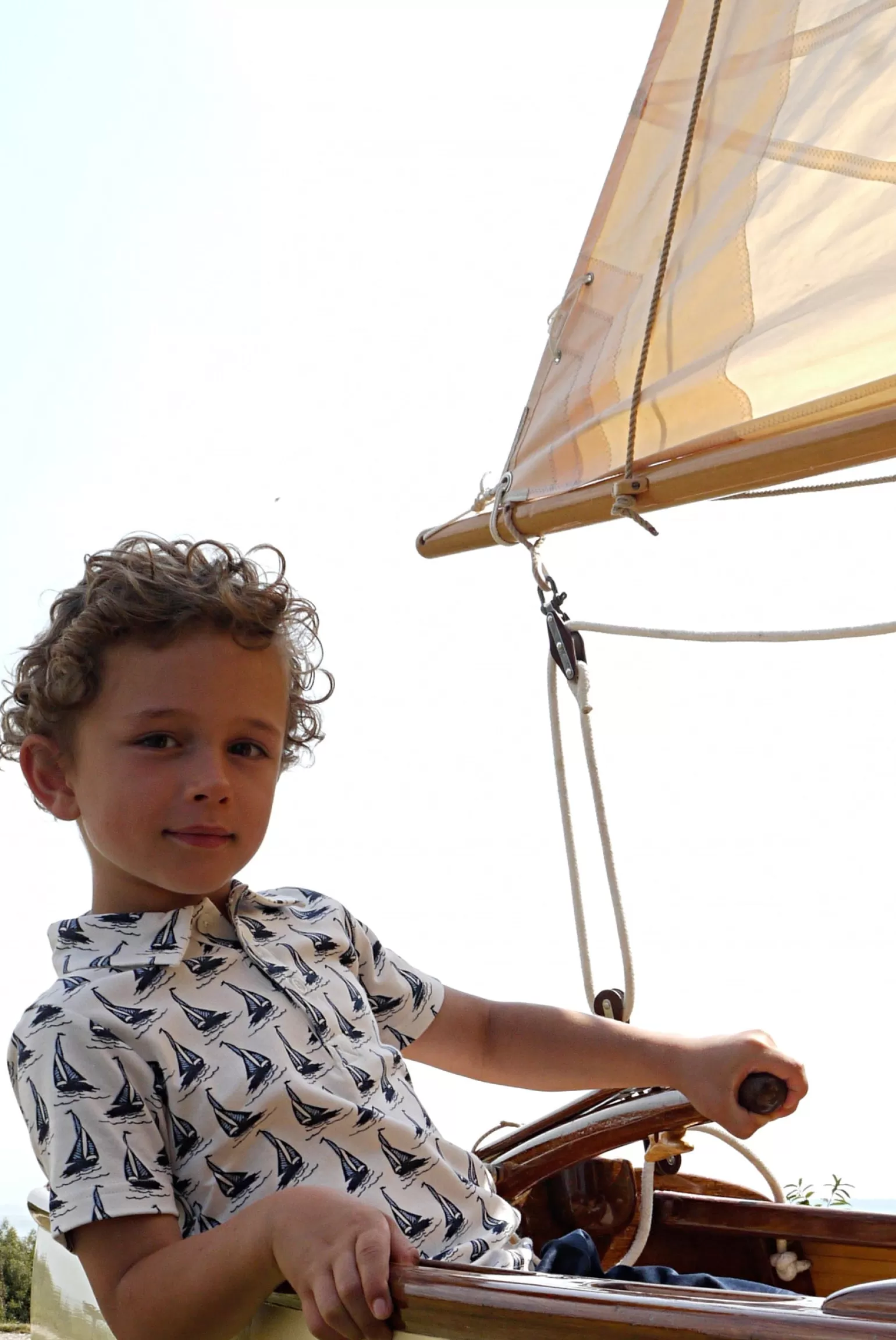 Rachel Riley Sailboat Polo Shirt | Boy Shirts & Tops
