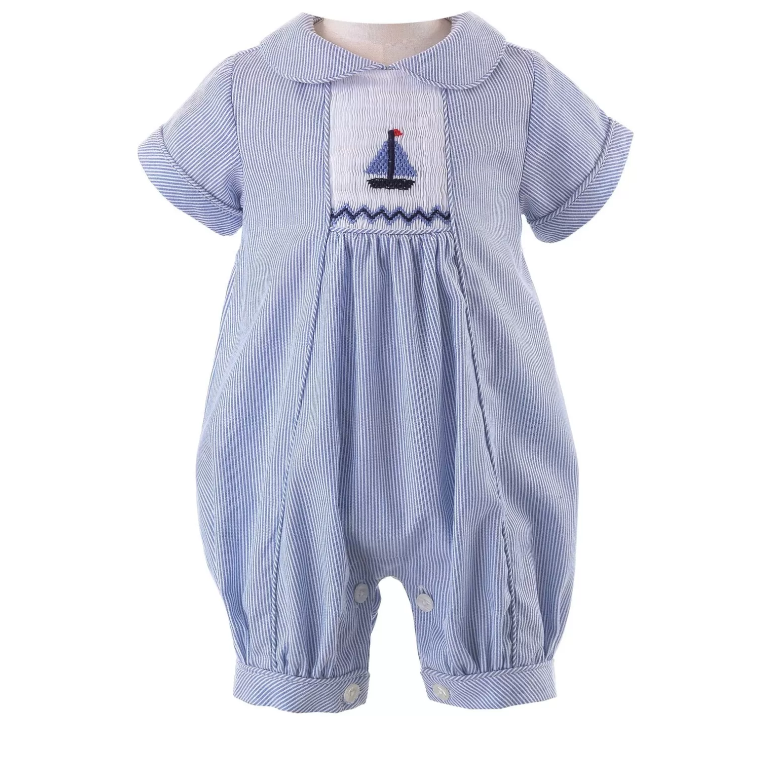 Rachel Riley Sailboat Smocked Babysuit | Baby Boy Newborn