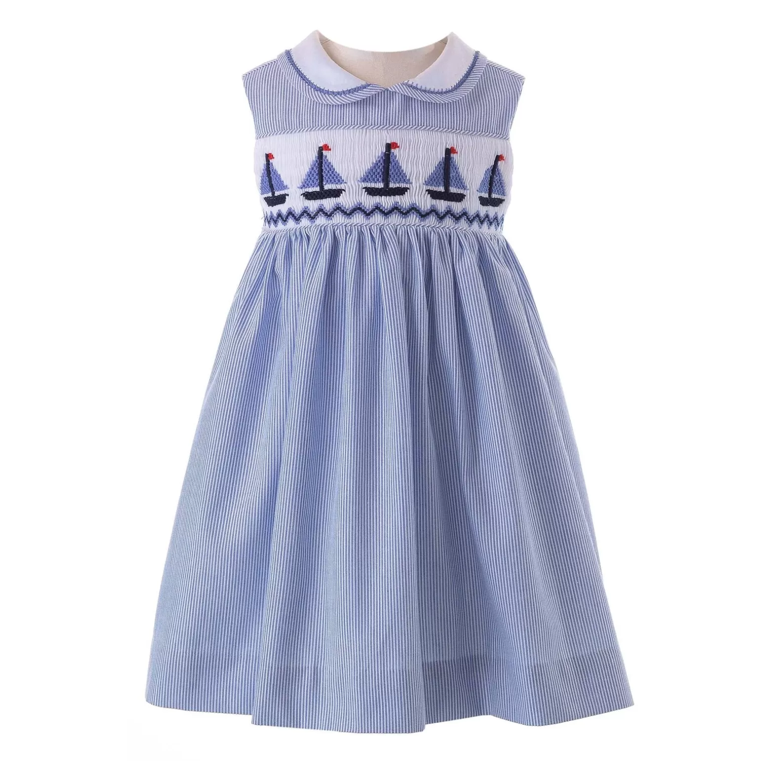 Rachel Riley Sailboat Smocked Dress & Bloomers | Baby Girl Dresses