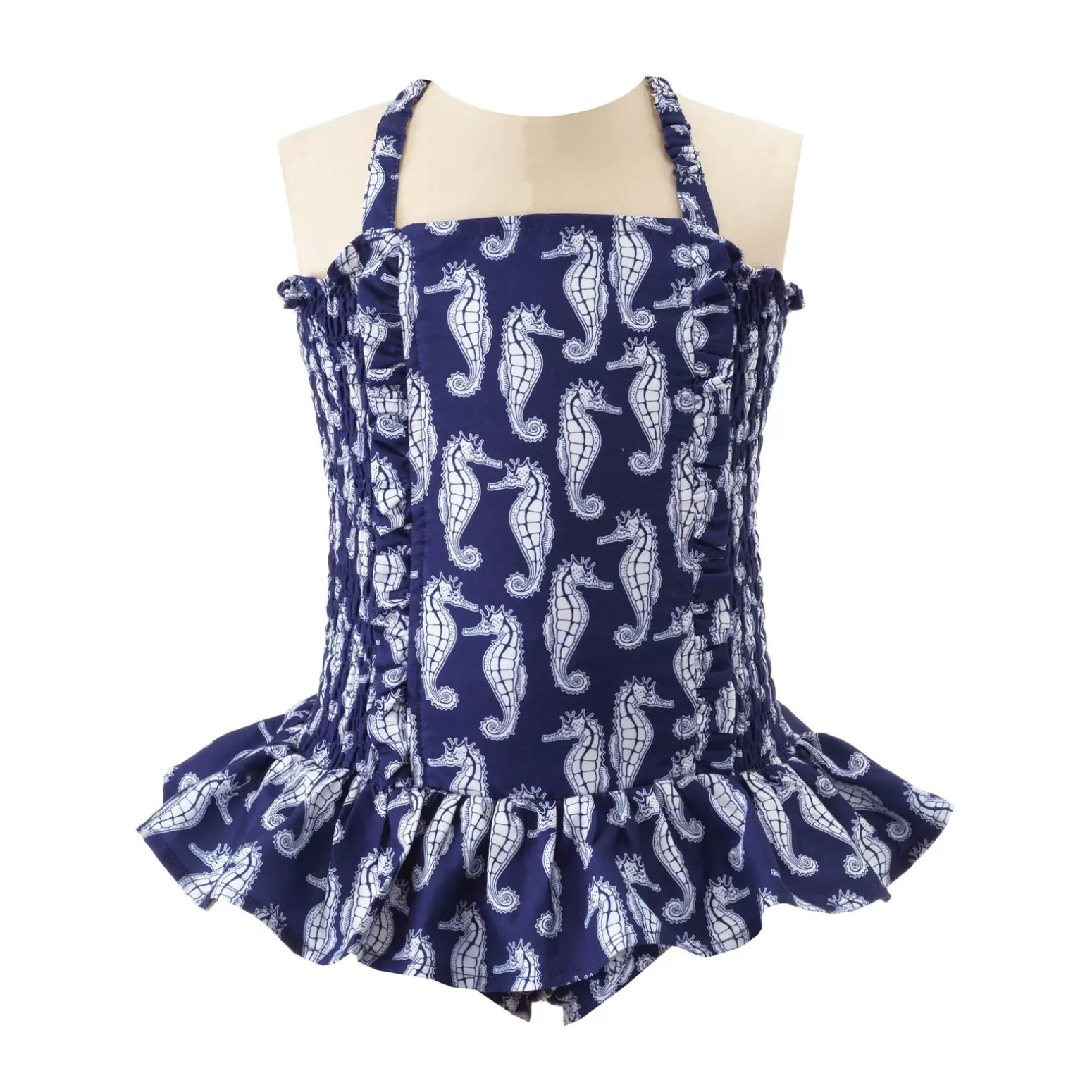 Rachel Riley Seahorse Ruched Swimsuit | Girl Swim