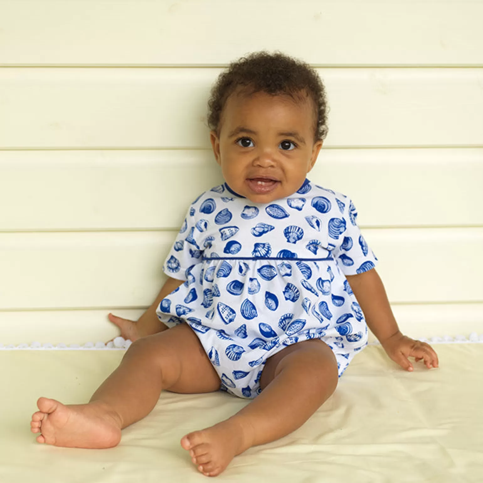 Rachel Riley Seashell Jersey Bubble | Baby Boy Babygros & Babysuits