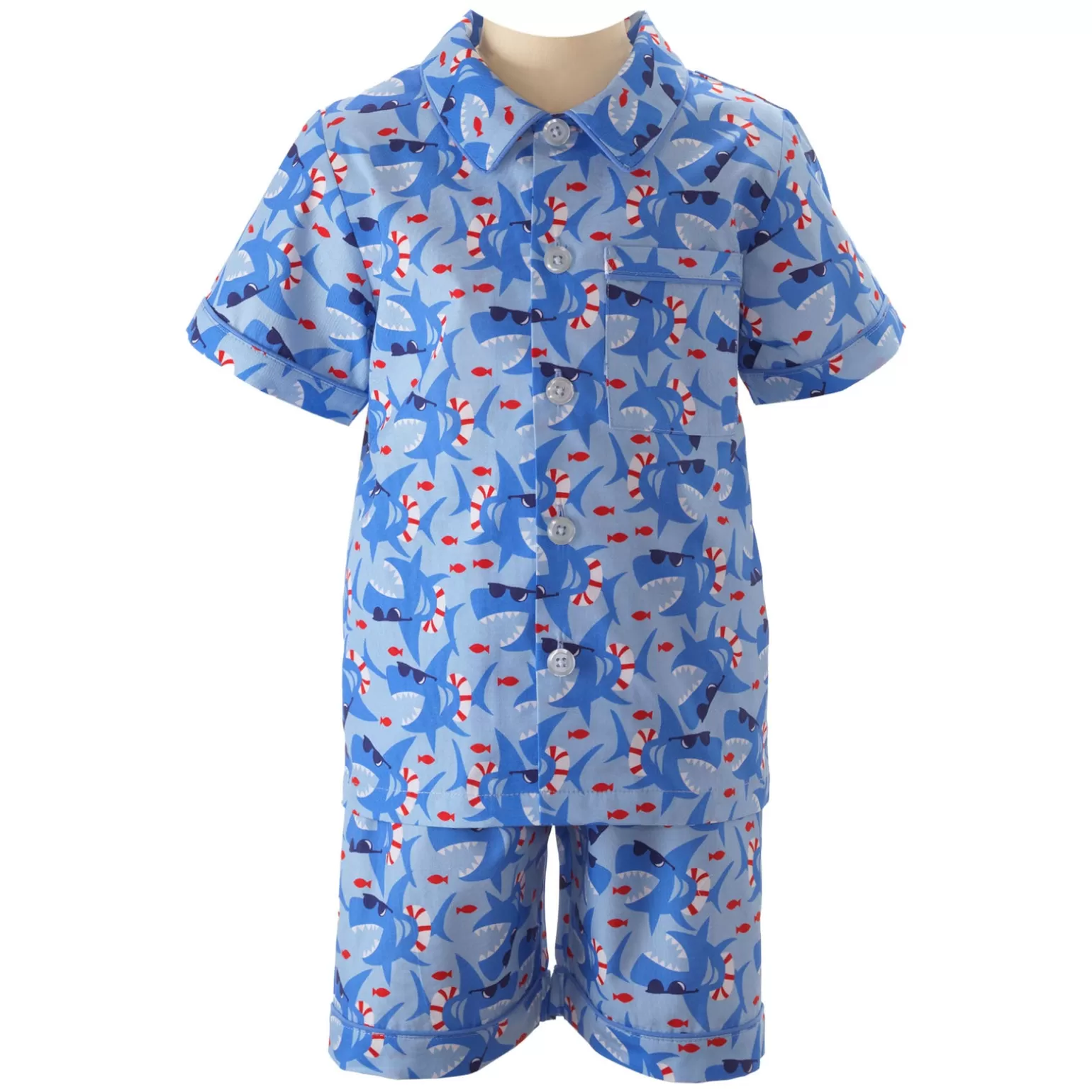Rachel Riley Shark Print Ss Pyjamas | Boy Pyjamas