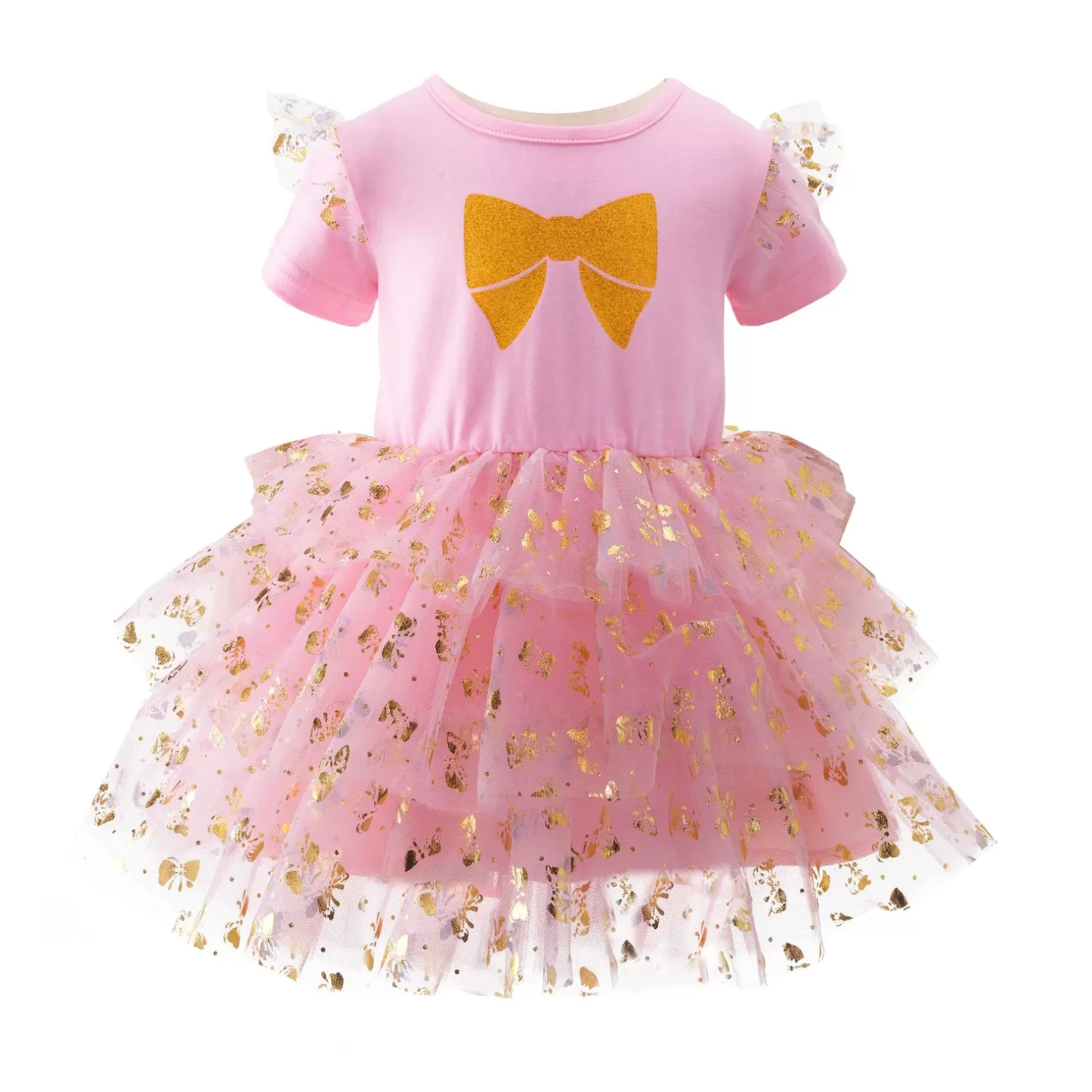 Rachel Riley Short Sleeve Bow Tulle Tutu Dress | Baby Girl Dresses